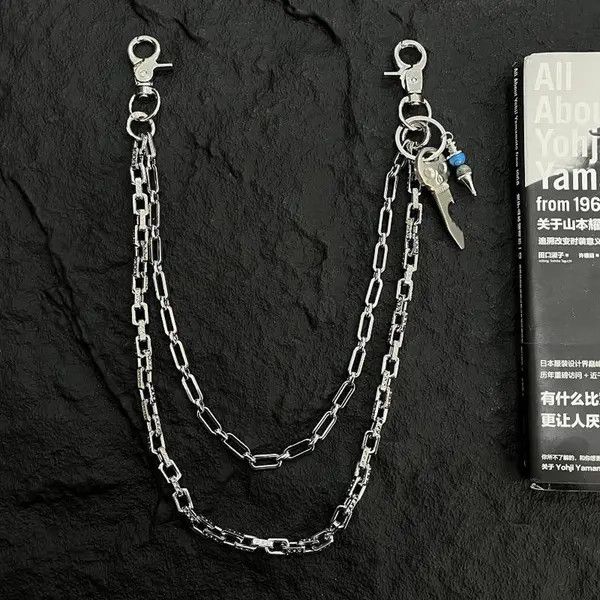 Jewelry Silver Double Wallet Chain, Pants Chain Size ONE SIZE - 3 Thumbnail