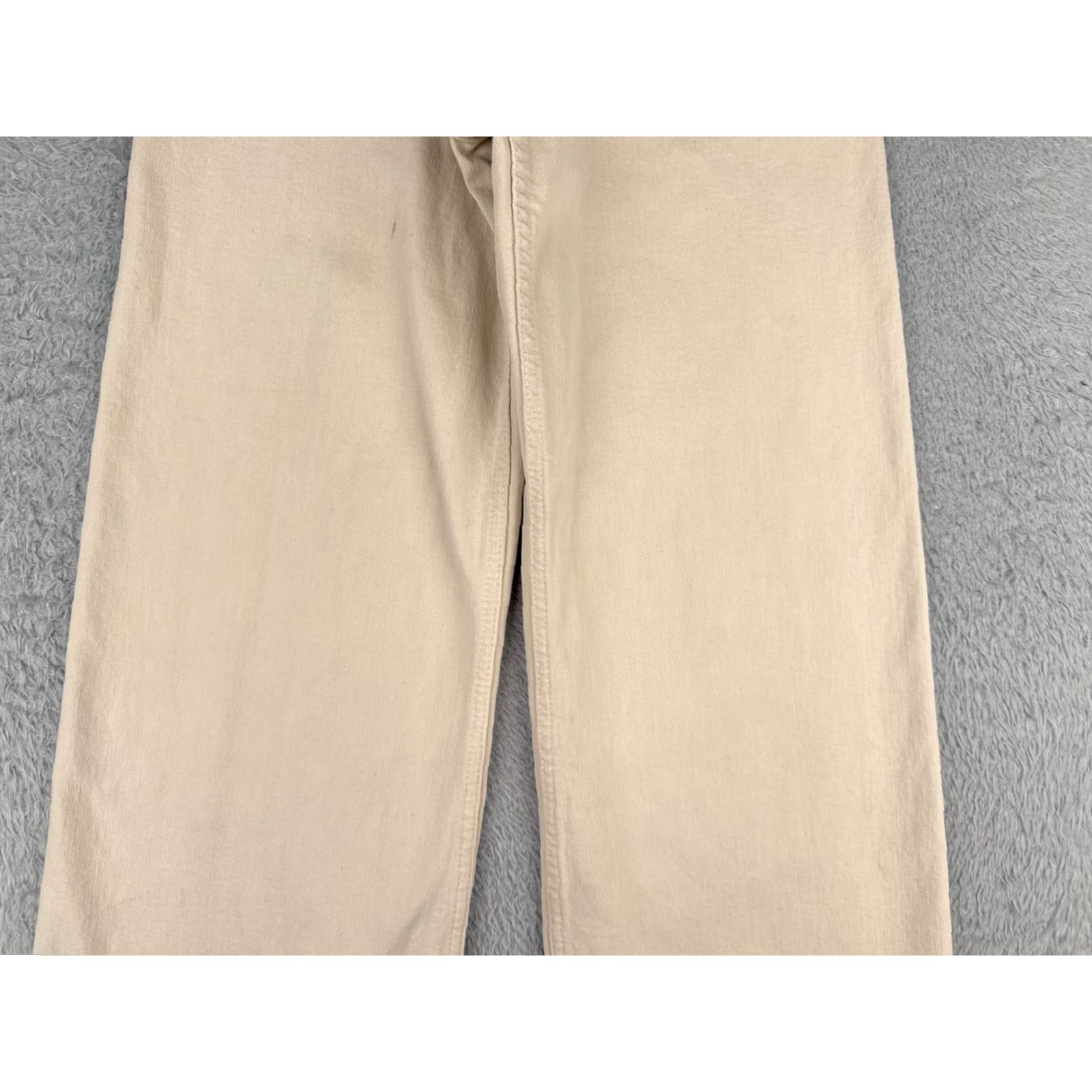 Zara Zara Jeans Women 4 Beige Denim Wide Leg High Rise Zip Fly Cotton Blend 24x27 Jeans 90s Womens Size 27" / US 4 / IT 40 - 3 Thumbnail
