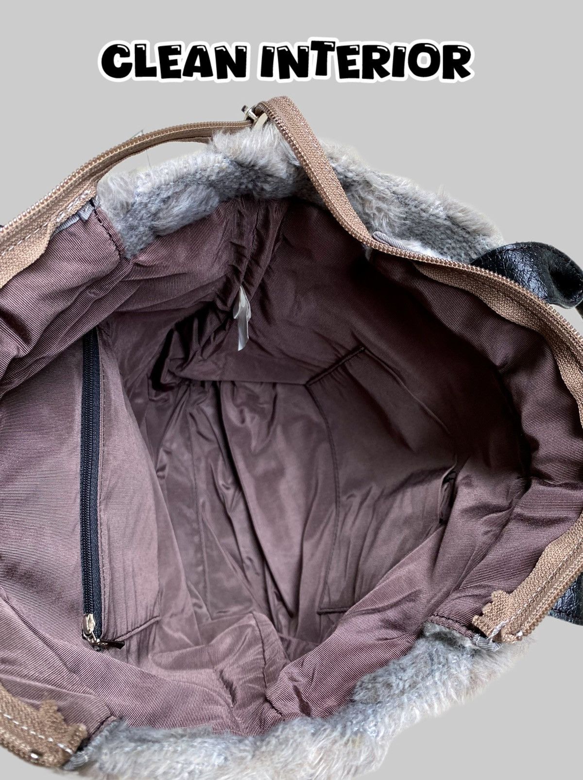 Yohji Yamamoto Yohji Yamamoto “Ysaccs” Fuzzy Textured Faux Fur Dot Bag Size ONE SIZE - 5 Thumbnail