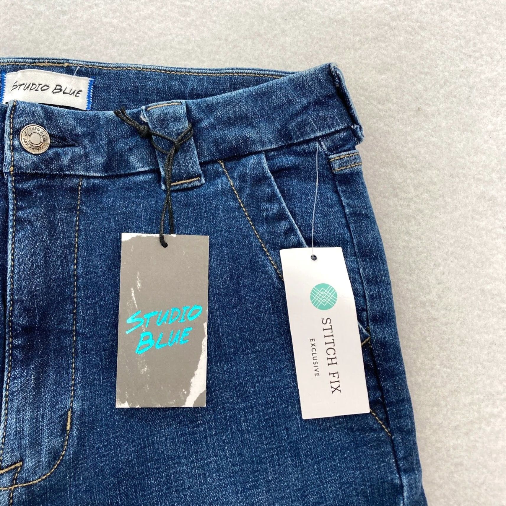 Vintage Studio Blue Jeans Women's 28 Tapered Denim Dark Blue Stretch NWT Regular 5-Pocket Cotton Spandex Jeans Girls Womens Size 28" / US 6 / IT 42 - 3 Thumbnail