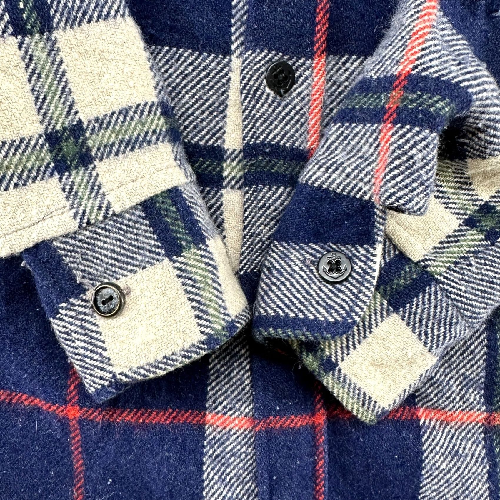 Vintage VINTAGE CPO Wool Jacket Mens XL Blue White Red Button Up Shirt Jac Plaid 80s Size US XL / EU 56 / 4 - 3 Thumbnail