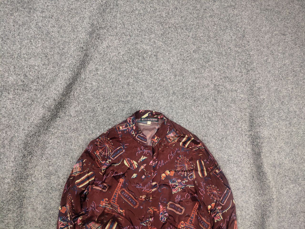 Alexa Chung Alexa Chung Design Blouse Burgundy Button Up Satin Shirt Size S / US 4 / IT 40 - 1 Thumbnail
