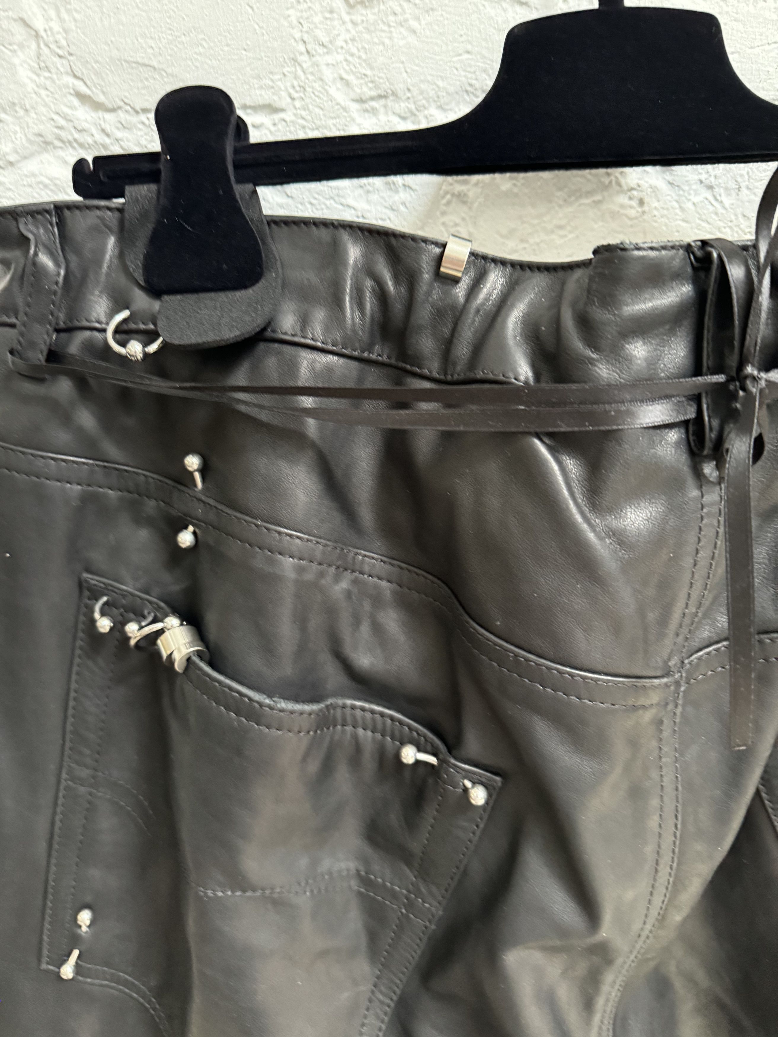 Balenciaga Balenciaga Pierced Leather Pants Size US 36 / EU 52 - 9 Thumbnail