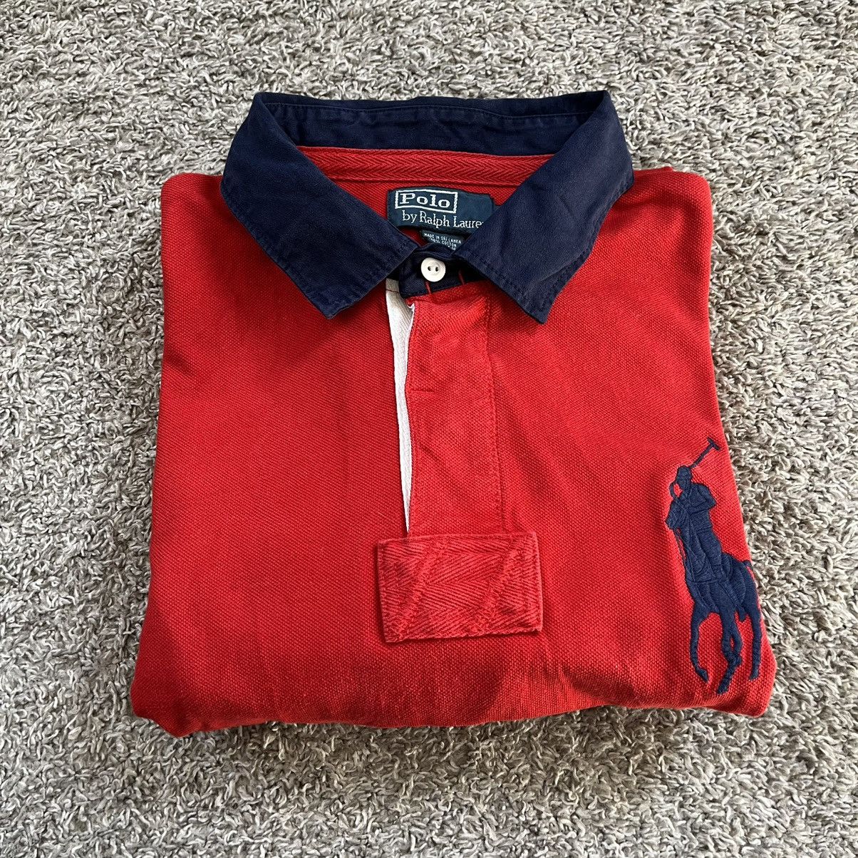 Polo Ralph Lauren 🔴Polo Ralph Lauren Shirt Size XL Big Pony Red Navy Blue Size US XL / EU 56 / 4 - 12 Thumbnail