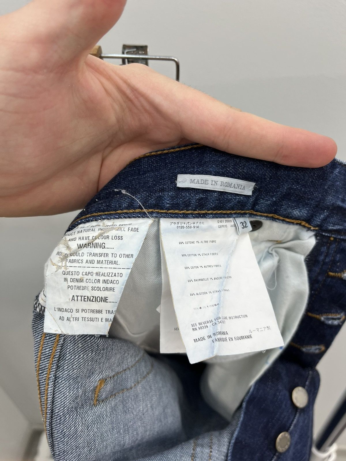 Prada Vintage Prada Tapered Fit Denim Jeans Size US 32 / EU 48 - 8 Thumbnail