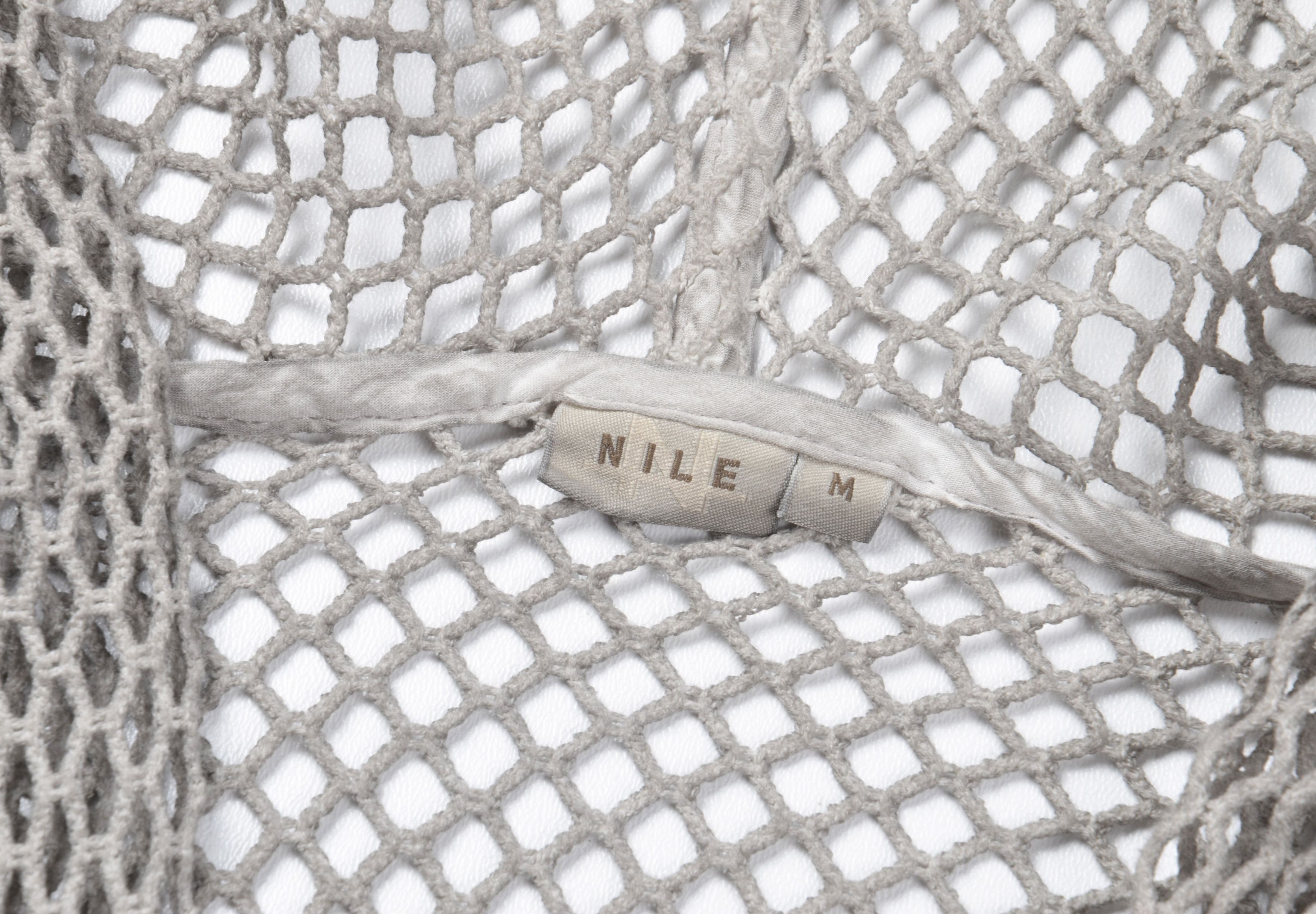 Vintage Vintage Nile Atelier Y2K Grunge Fishnet Knit Hooded Cardigan Size M / US 6-8 / IT 42-44 - 8 Thumbnail