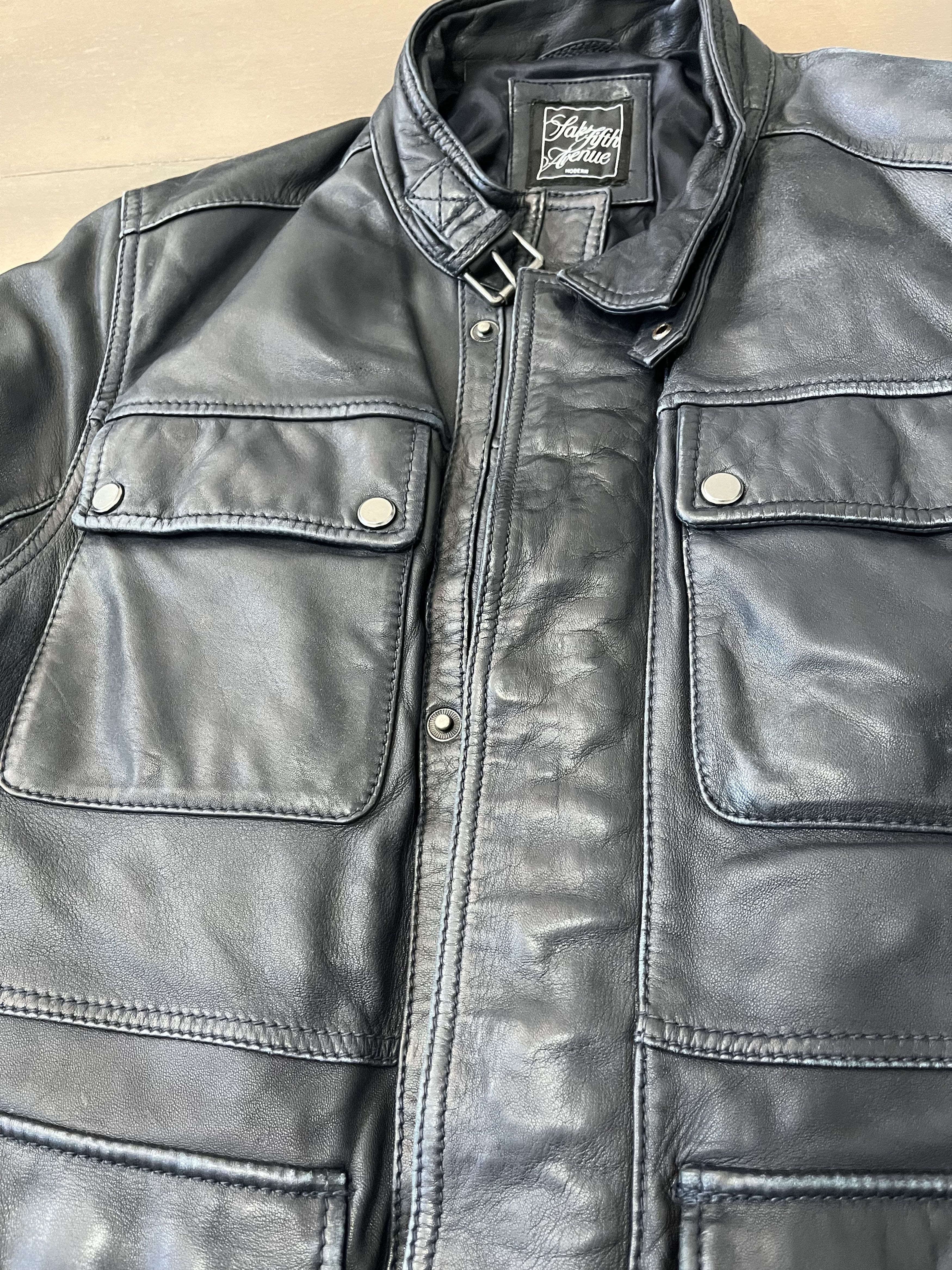 Saks Fifth Avenue Belstaff Type Beat Leather Hunting Jacket Size US M / EU 48-50 / 2 - 2 Thumbnail
