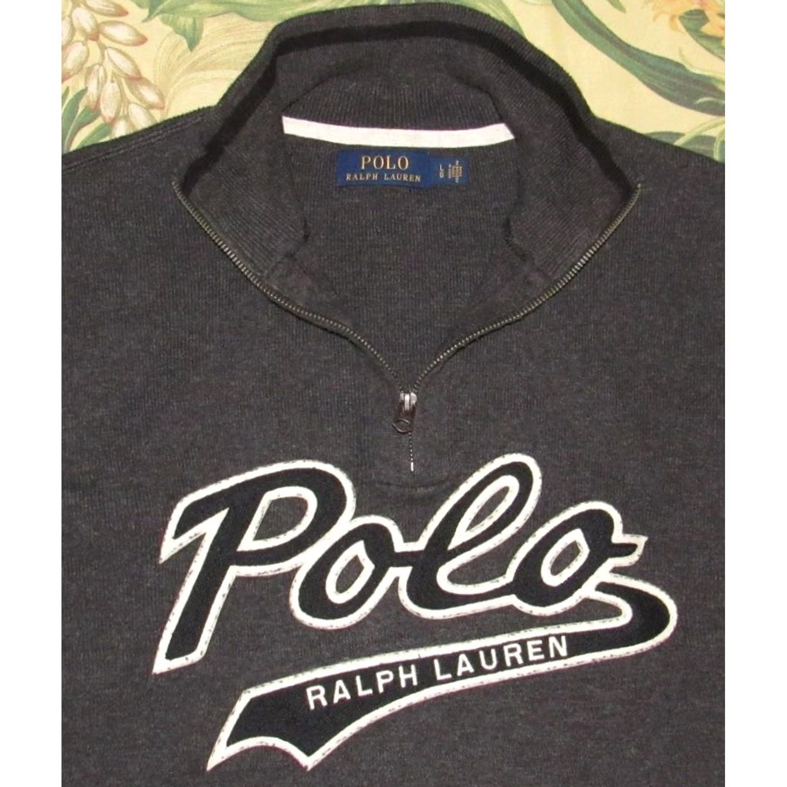 Ralph Lauren Polo Ralph Lauren Grey Cotton Script 1/4 Zip Sweater Large Shirt Mens XS? Size US L / EU 52-54 / 3 - 2 Thumbnail