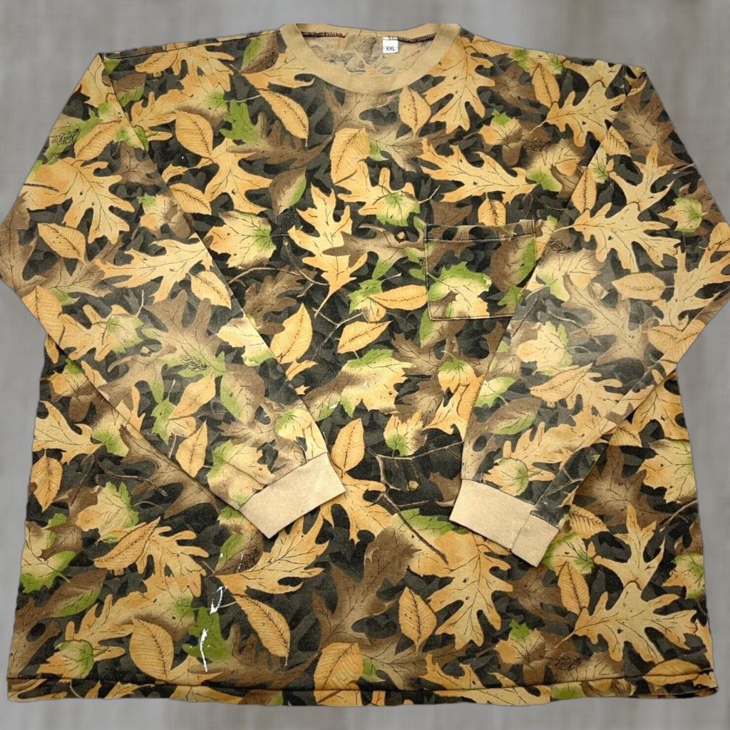 Vintage Vintage Kelly Camo Shirt Men XXL Brown Pocket Tee Wood Single Stitch 90s USA Chamed? Size US XXL / EU 58 / 5 - 1 Thumbnail