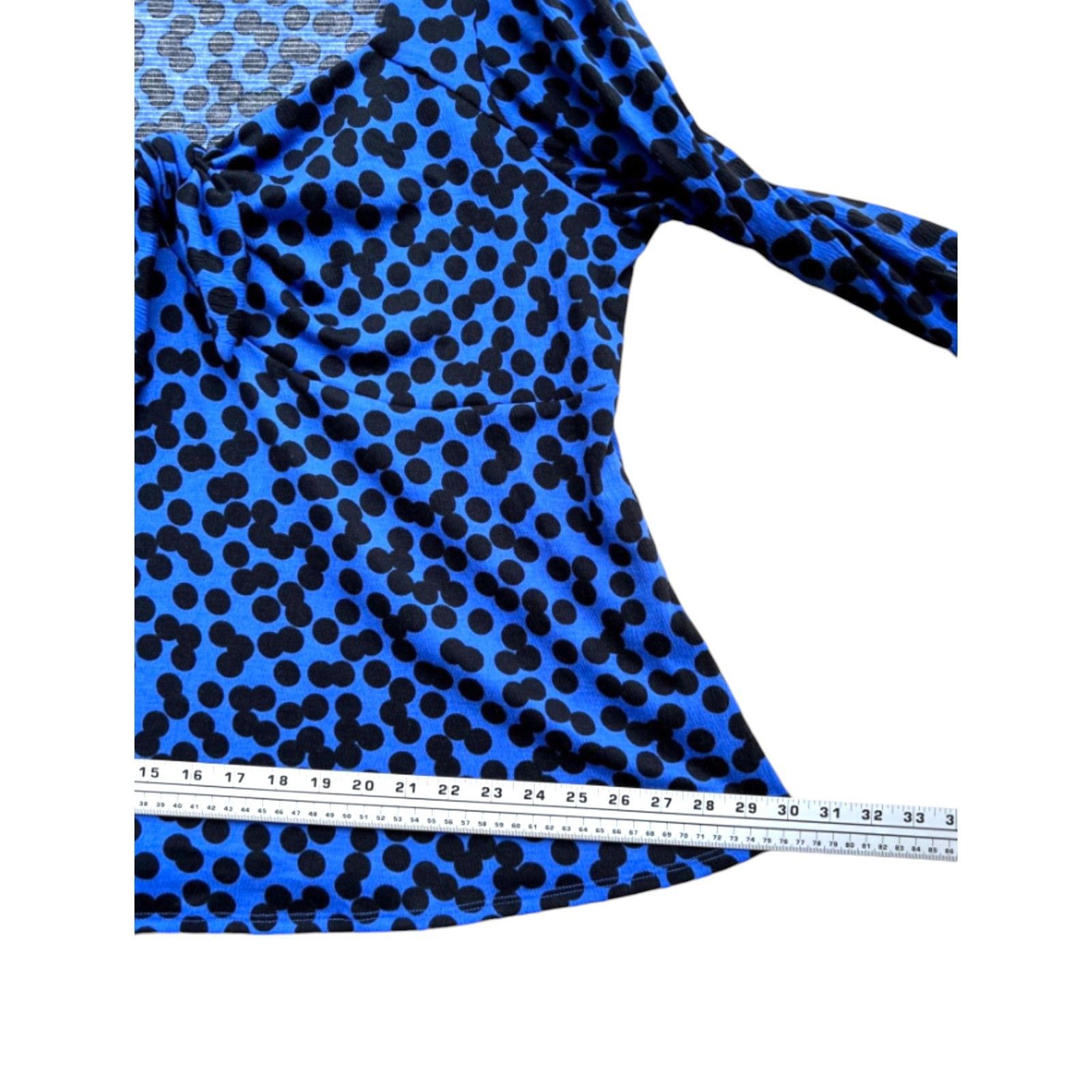 Other Ava & Viv - Women's Polka Dot Long Sleeve Blouse - Blue/Blac Size XXL / US 16-18 / IT 52-54 - 7 Thumbnail