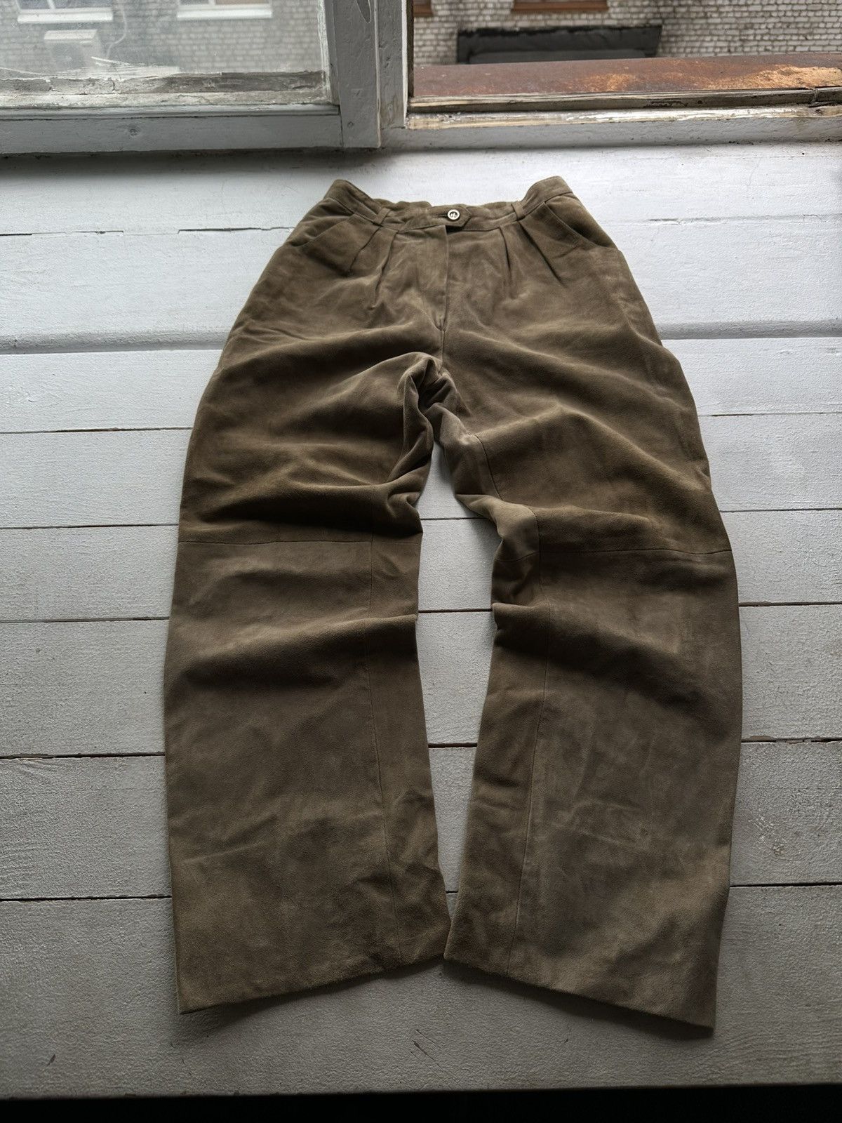 Leather 🚨Vintage leather pants motorcycles BROWN LUXURY Y2K Size 26" / US 2 / IT 38 - 1 Thumbnail