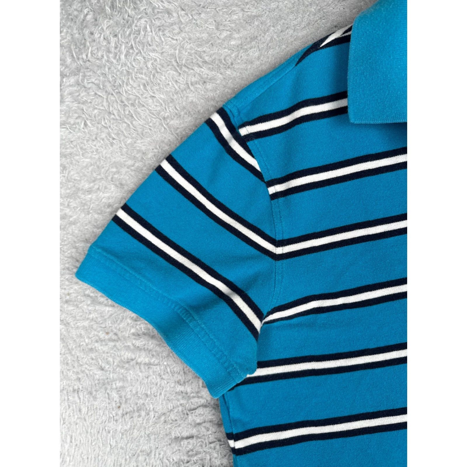 Tommy Hilfiger Tommy Hilfiger Shirt Men Large Blue White Stripe Cotton Custom Fit Polo Golf Mens Size US L / EU 52-54 / 3 - 3 Thumbnail
