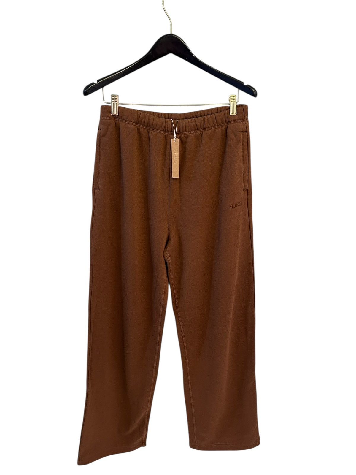 SKIMS Skims Cotton Fleece classic straight leg pant bison, M New Size 30" / US 8 / IT 44 - 1 Thumbnail