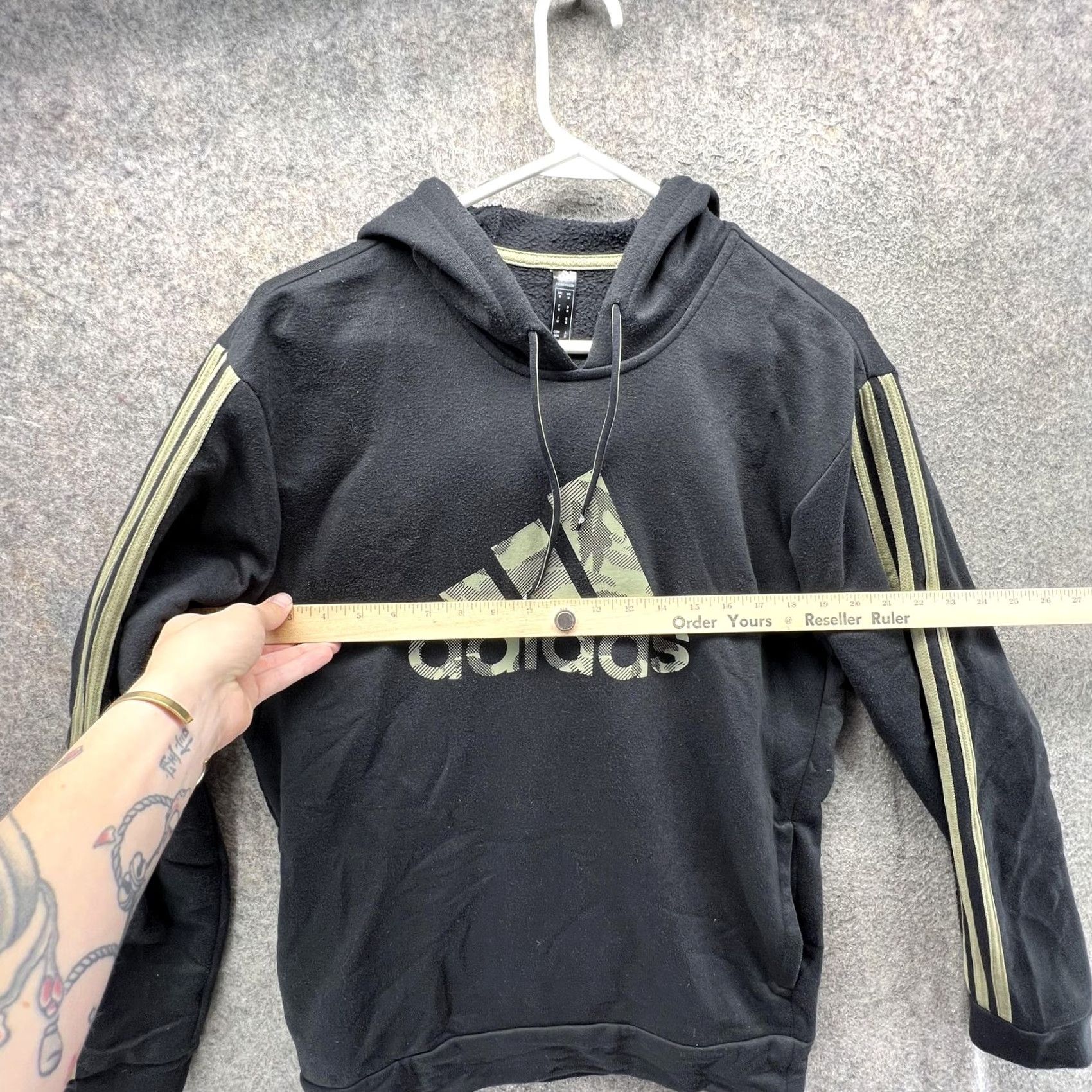 Adidas Adidas Hoodie Mens M Black Camo Logo 3 Stripes Fleece Pullover Sweatshirt Size US M / EU 48-50 / 2 - 6 Thumbnail