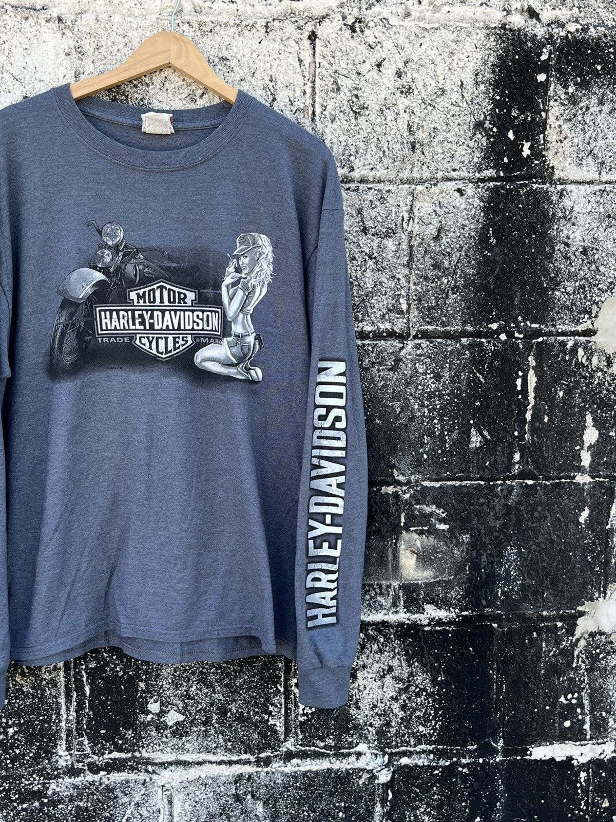 Harley Davidson × Vintage Harley Davidson vintage longsleeve pin up girl skater hype Size US XL / EU 56 / 4 - 2 Thumbnail
