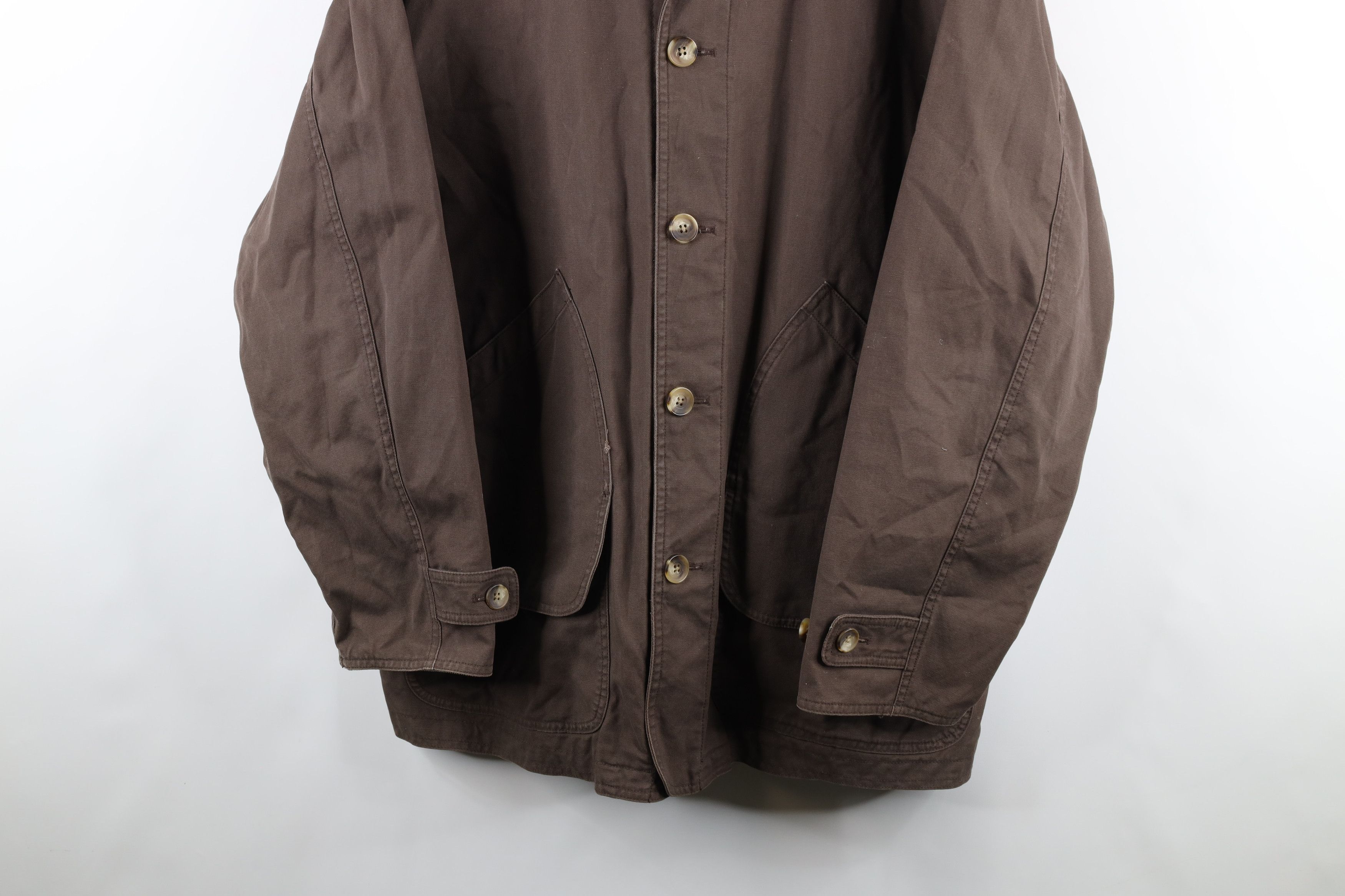 Lands' End × Vintage Vintage 90s Lands End Flannel Lined Chore Barn Jacket Brown Size US XL / EU 56 / 4 - 3 Thumbnail