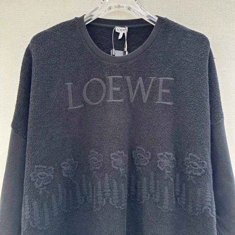 Loewe LOEWE Black floral embroidered cotton round neck long slee Size M / US 6-8 / IT 42-44 - 5 Thumbnail