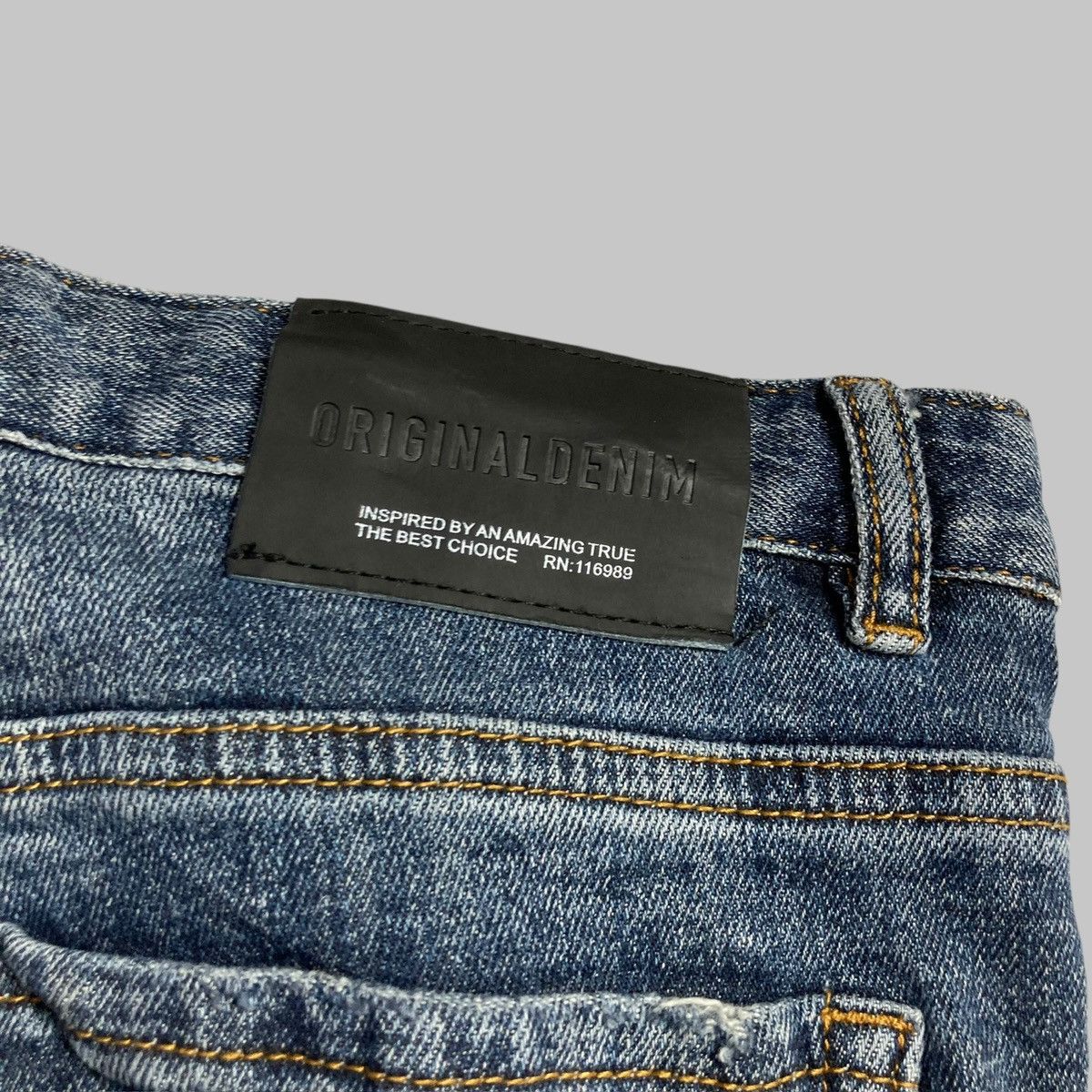 Japanese Brand × PPFM BT-PLAY Patchwork Ripped Two Tone Unique Slim Fit Jeans💥 Size US 31 - 10 Thumbnail