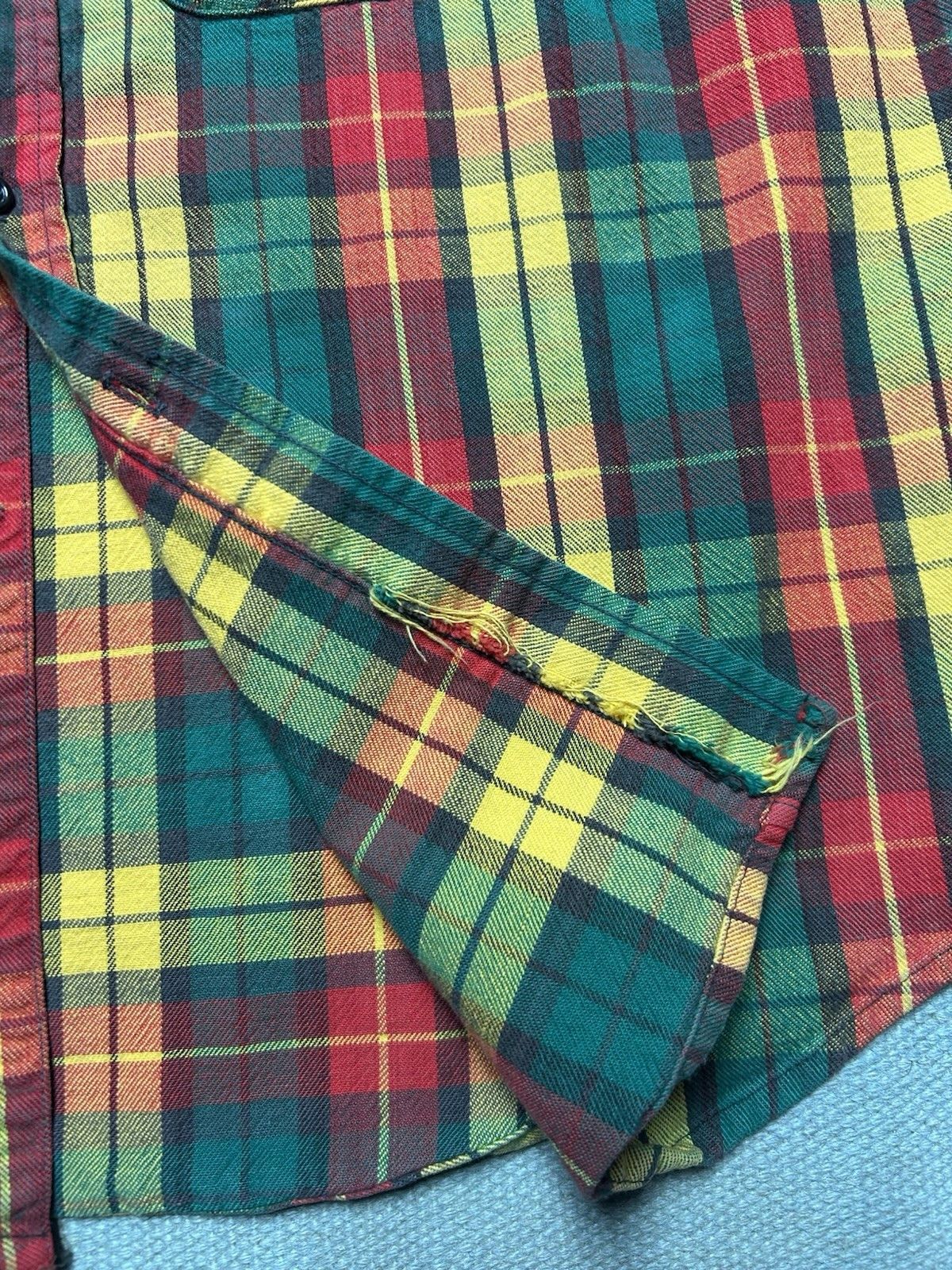 Vintage Vintage 60s 70s flannel shirt woven cotton plaid large Size US L / EU 52-54 / 3 - 4 Thumbnail