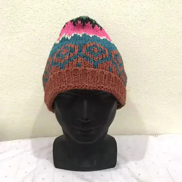 Japanese Brand Japanese Brand Knit Multicolour Beanie Hat Size ONE SIZE - 3 Thumbnail