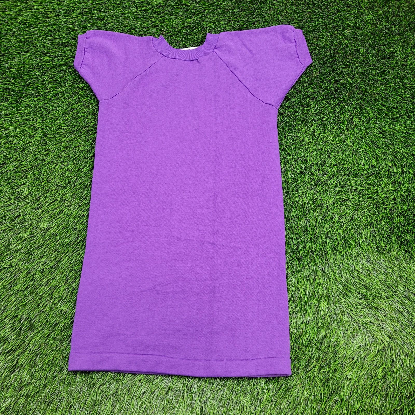 Tultex VTG 90s Purple Sweatshirt Dress Womens Small Fleece Raglan Size S / US 4 / IT 40 - 1 Thumbnail