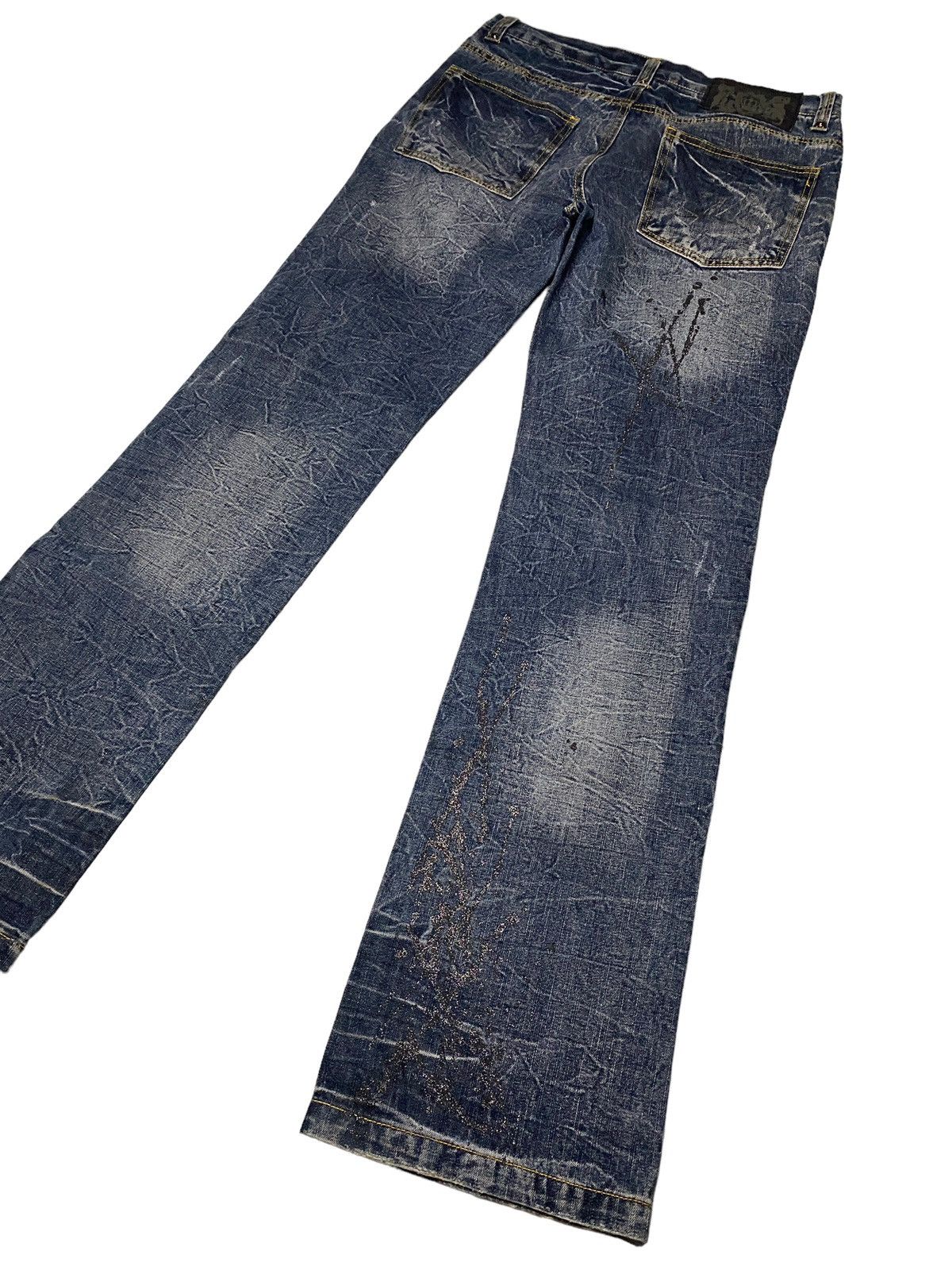 If Six Was Nine Lowbox Buckle Glitter Flared Seawash Jeans Size US 30 / EU 46 - 14 Thumbnail