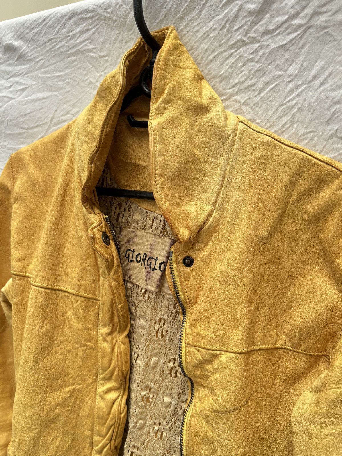 Giorgio Brato Giorgio Brato yellow leather vintage jacket Size US XXS / EU 40 - 8 Thumbnail