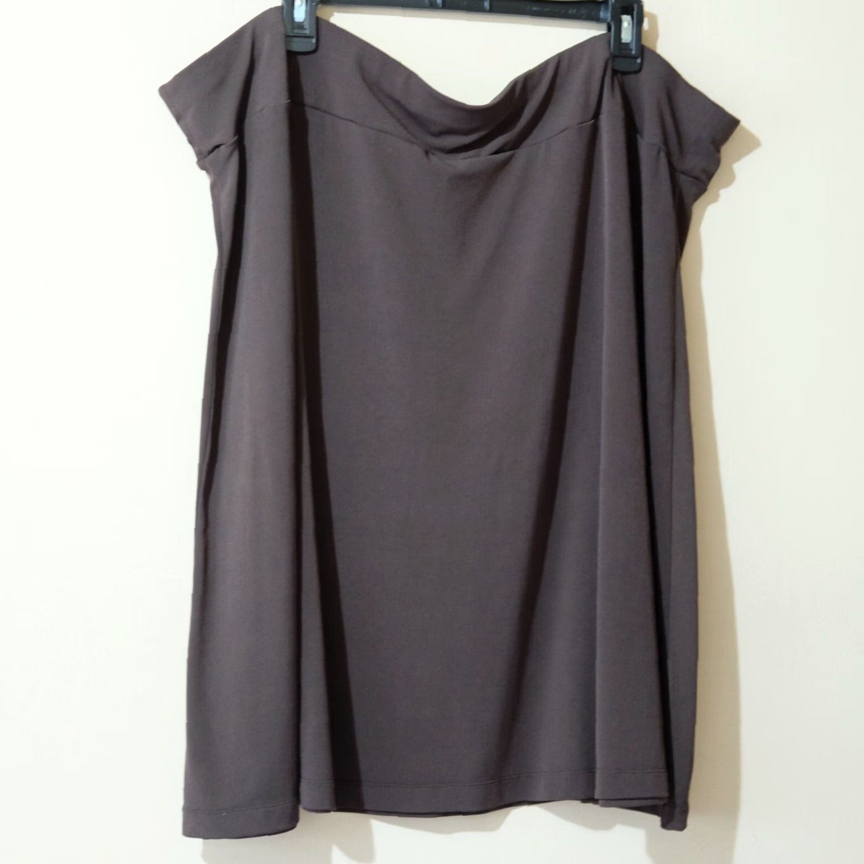 Merona Merona Skirt Brown A-Line Knee Length Pull On 28W/30W Women's 25" Stretch Size 28" / US 6 / IT 42 - 4 Thumbnail