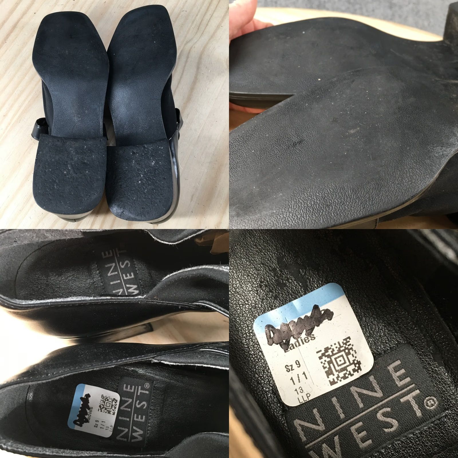 Nine West Nine West Shoes Womens 9 Slip On Cap Toe Buckle Loafer Black Faux Leather Heels - Casual Flats Fits M Toe Cap Buckle Slip On Size ONE SIZE - 9 Thumbnail