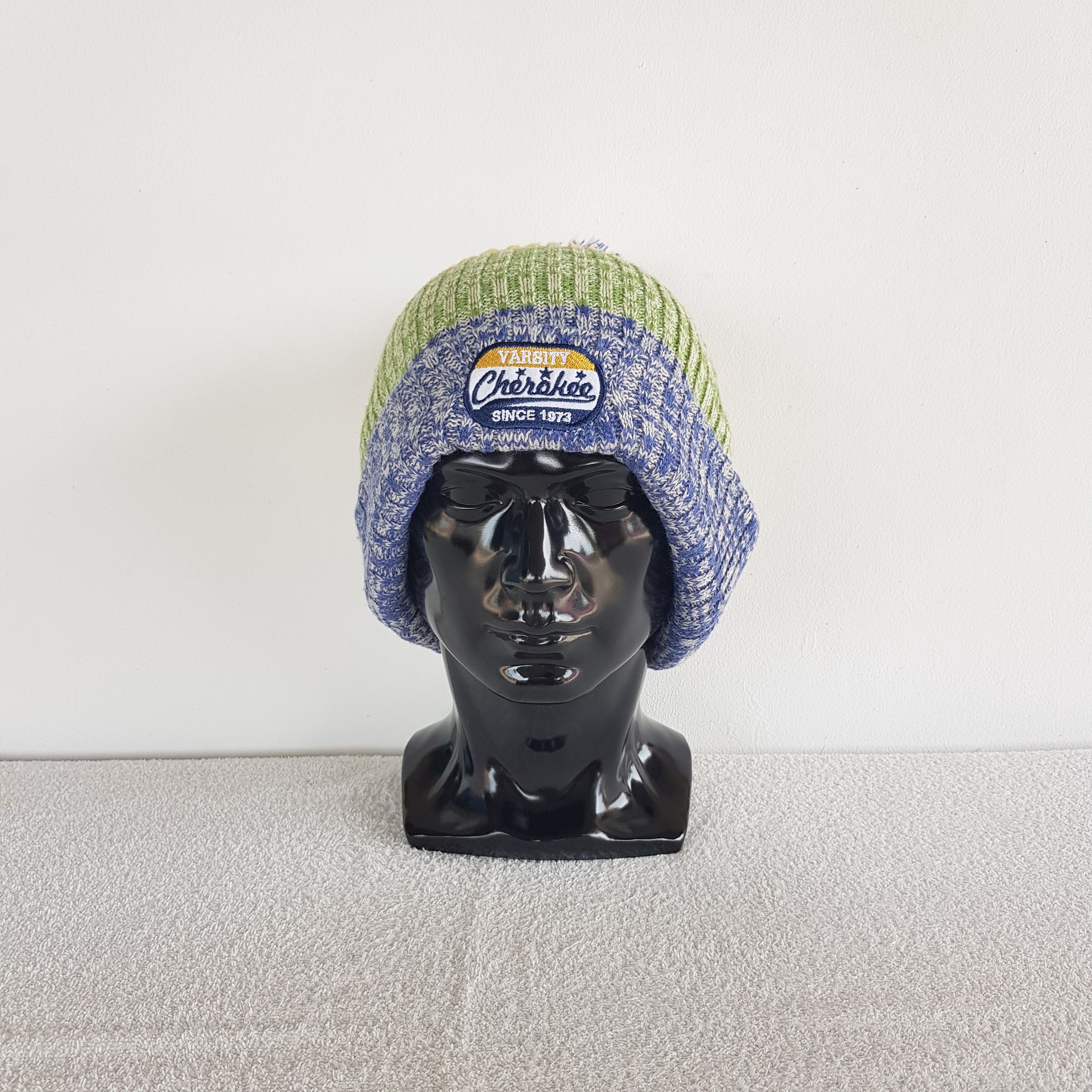Cherokee Vintage Cherokee Varsity Beanie Knit Crochet Snow Caps Hats Size ONE SIZE - 2 Thumbnail