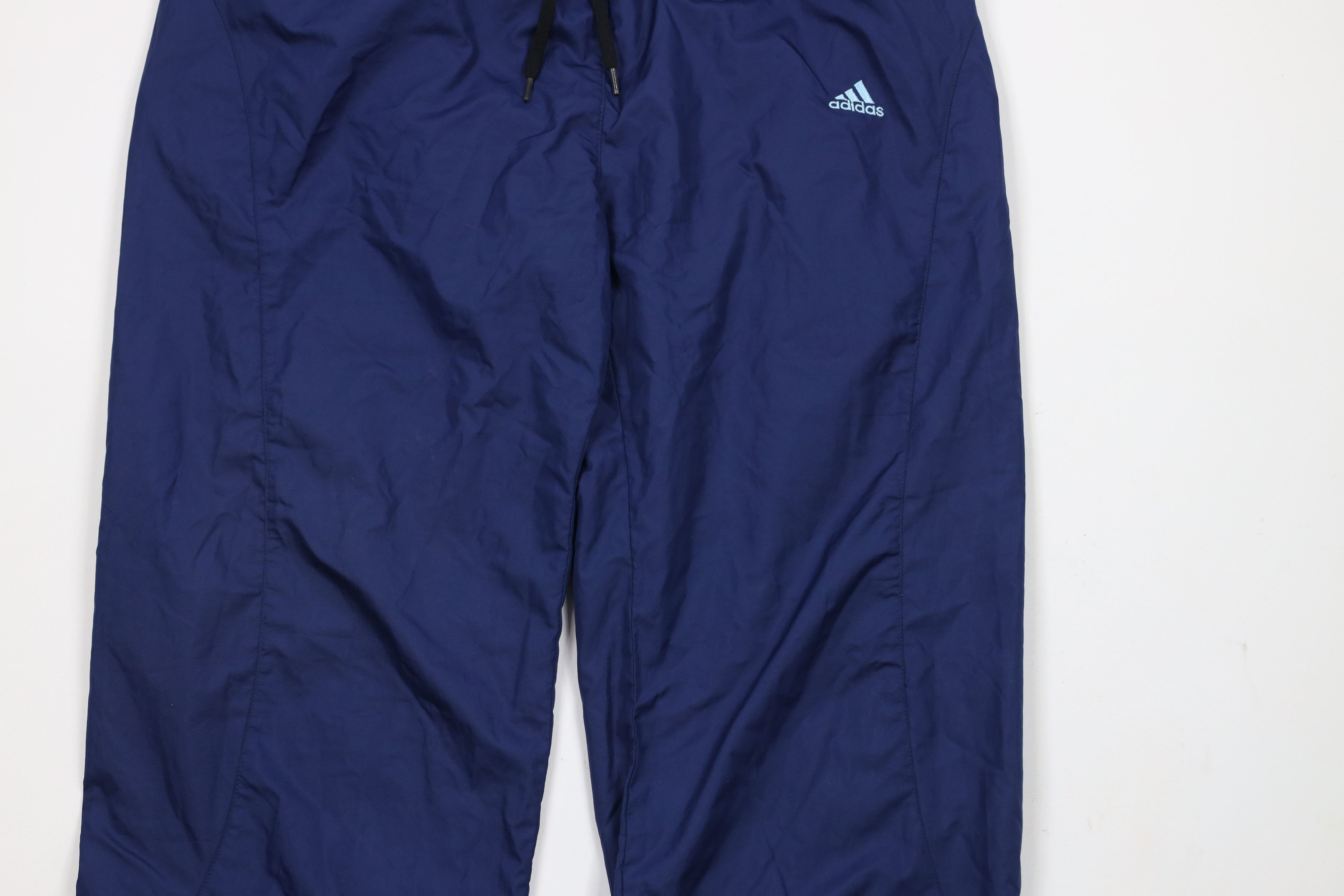 Adidas × Vintage Vintage Y2K 2003 Adidas Lined Flared Wide Leg Pants Blue Size 33" - 3 Thumbnail