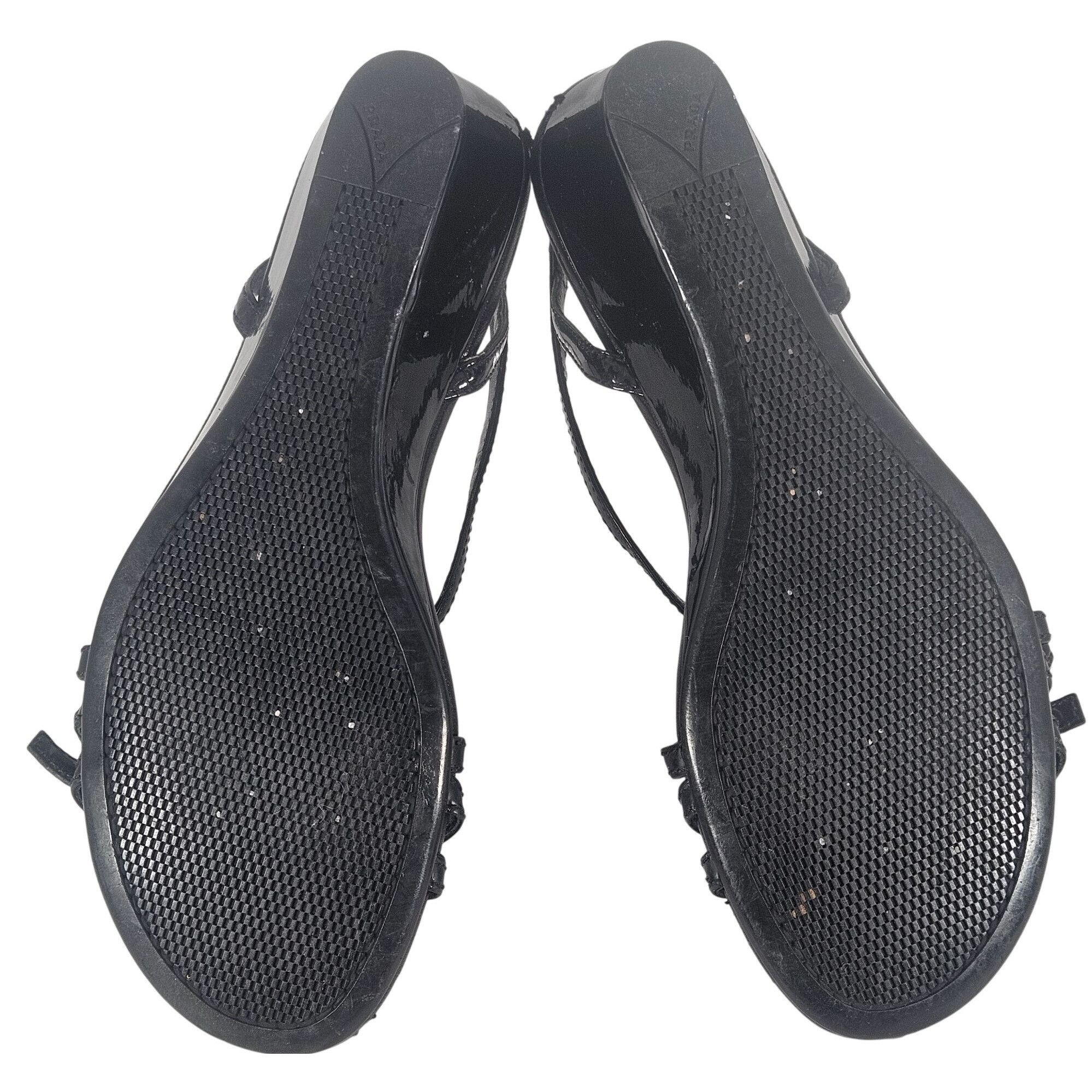 Prada Prada Sport Women Black Wedge Sandal 36 Strappy Gorpcore Min Size US 6 / IT 36 - 10 Thumbnail