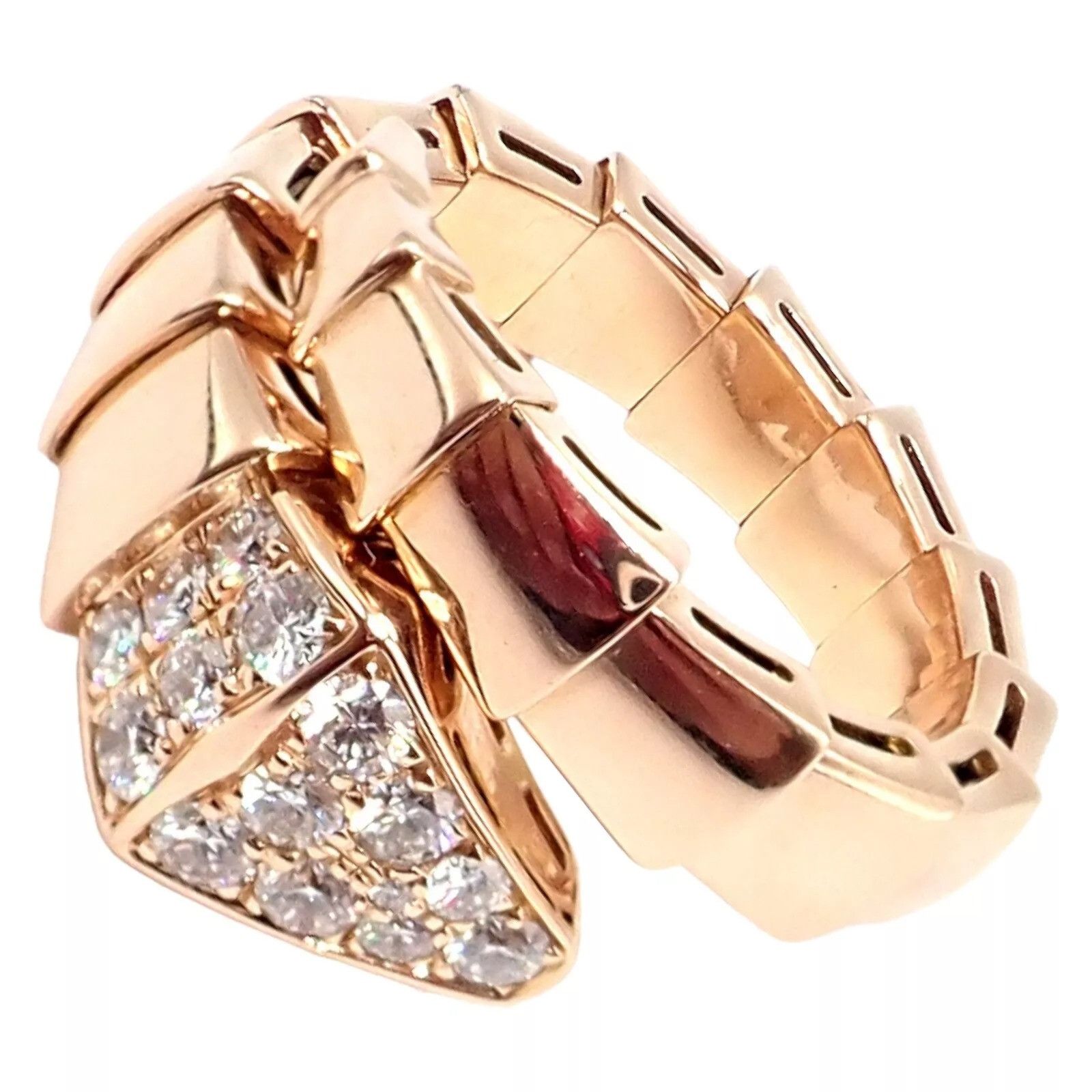 Bvlgari Bulgari Bvlgari Viper 18k Rose Gold Diamond Large Ring Size ONE SIZE - 1 Thumbnail