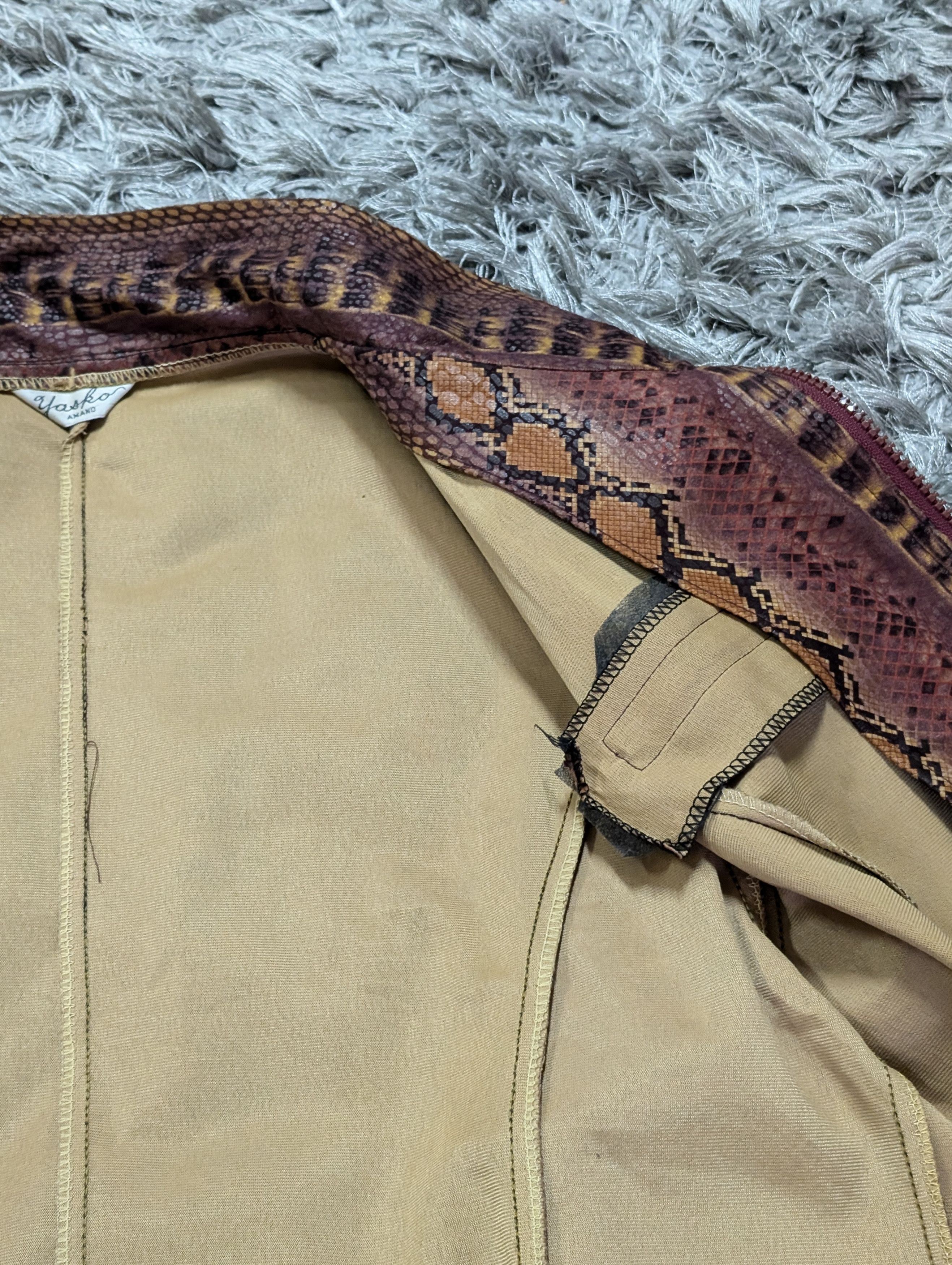 Other Vintage Yasko Amano Reptile Jacket Snake Skin Coat Pattern Size M / US 6-8 / IT 42-44 - 9 Thumbnail