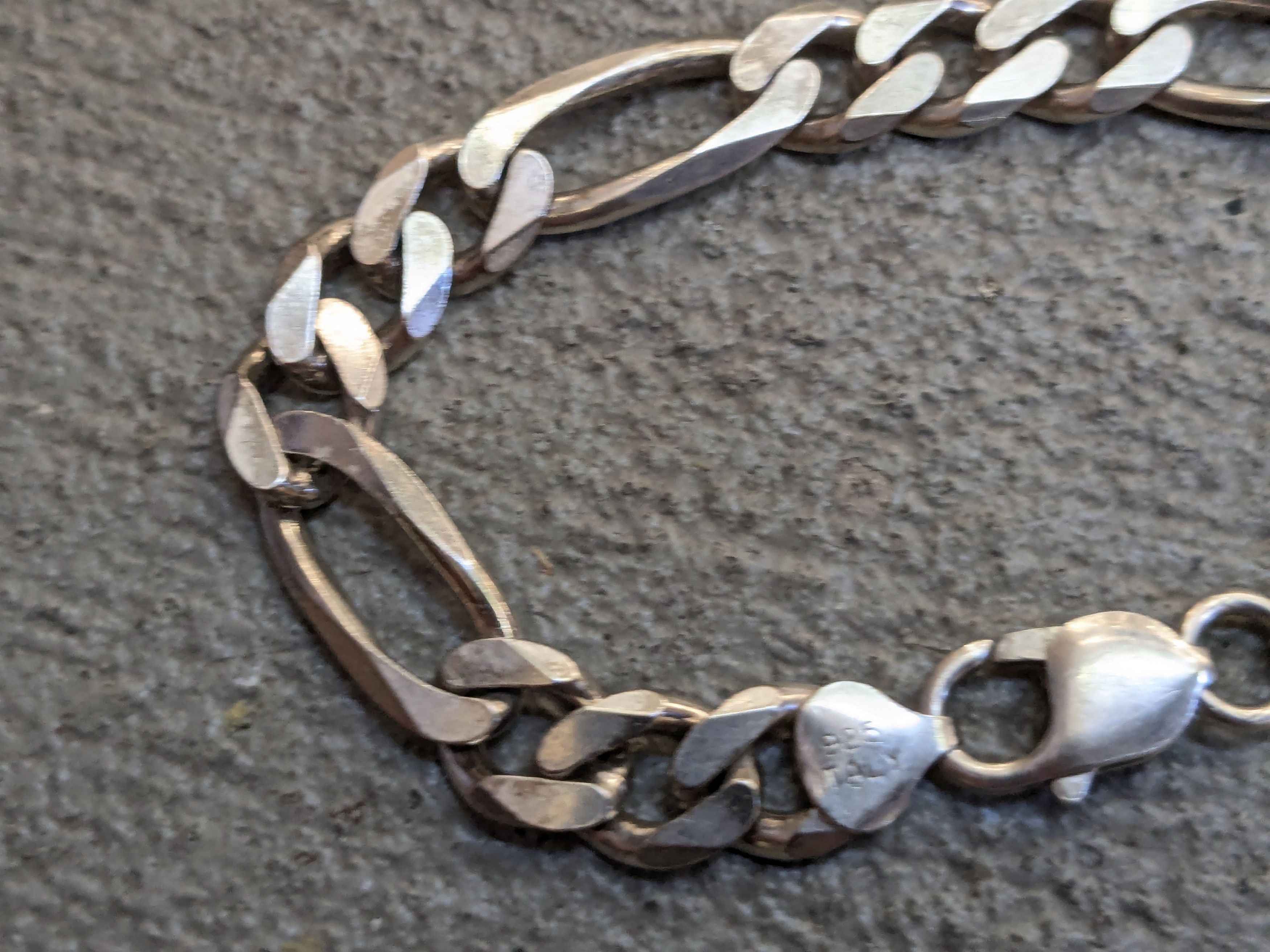 Other Sterling Silver Bracelet 8" Figaro Link Chain Biker Punk Size ONE SIZE - 8 Thumbnail