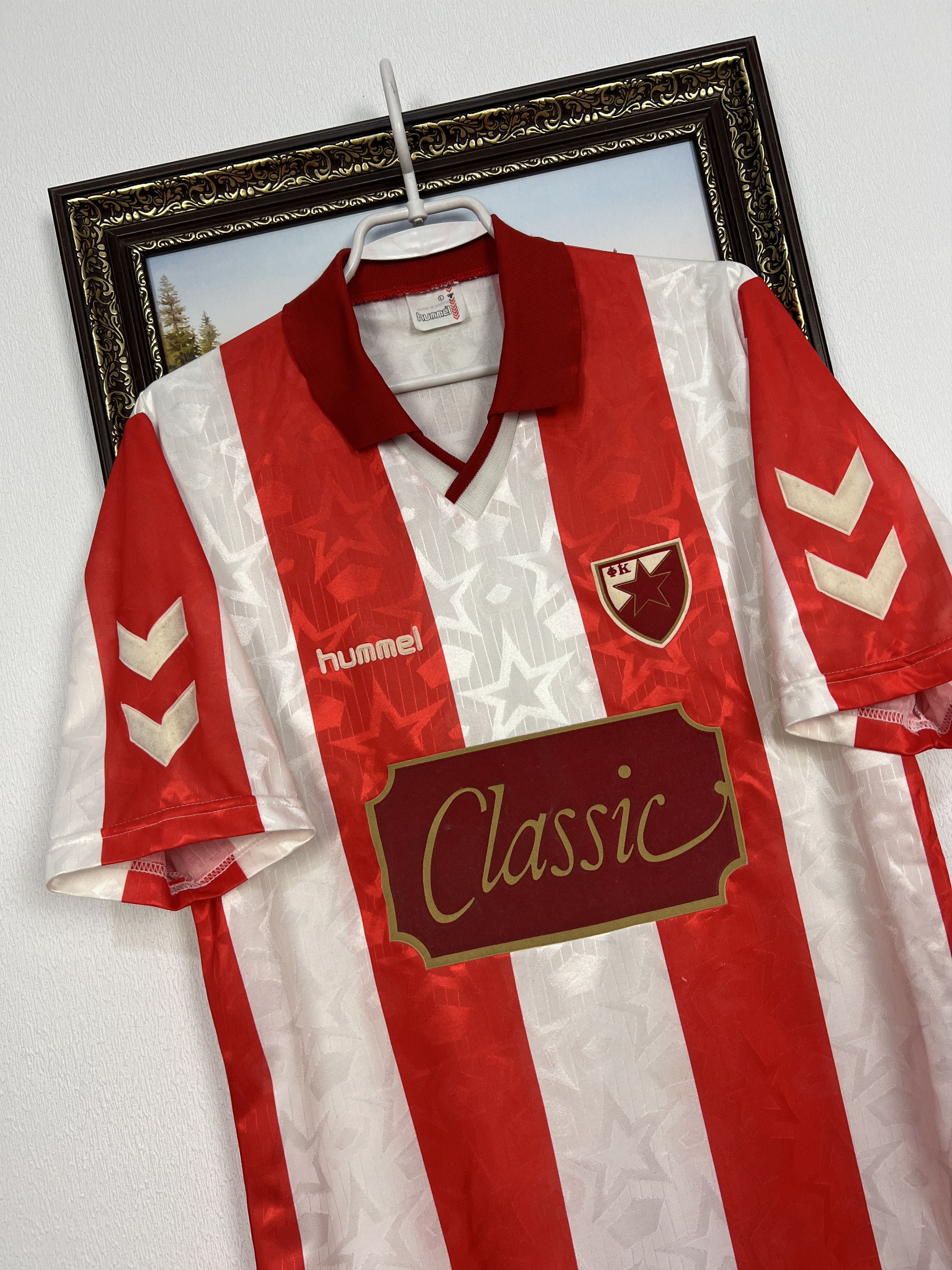 Hummel Red Star Belgrade 1992 Home Football Shirt Crvena Zvezda Size US L / EU 52-54 / 3 - 4 Thumbnail