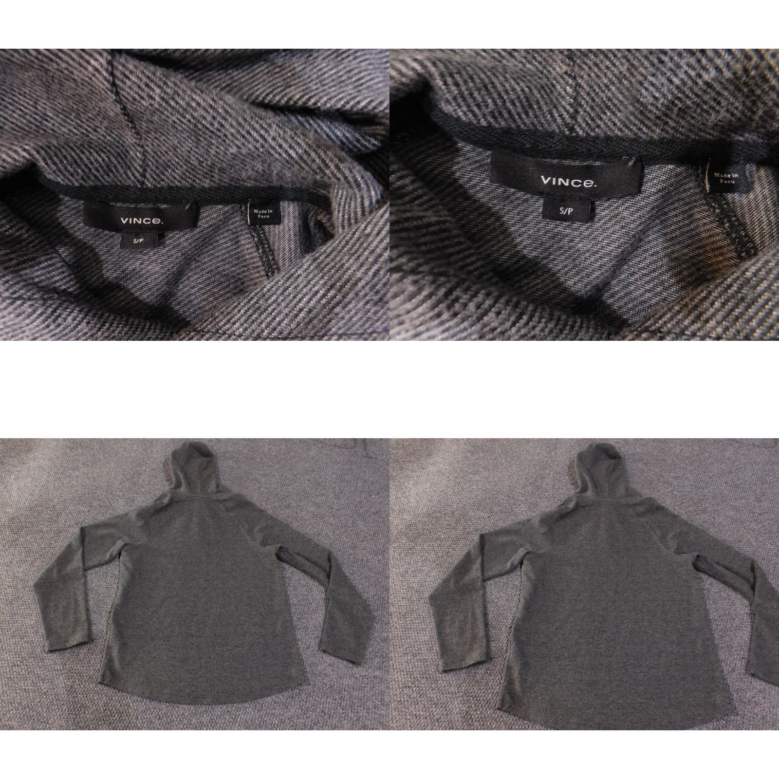 Vince Vince Hoodie Sweater Womens Small Modal Blend Pullover Lightweight Casual Soft T Gray Raglan Sleeve V-Neck Logo Size S / US 4 / IT 40 - 8 Thumbnail