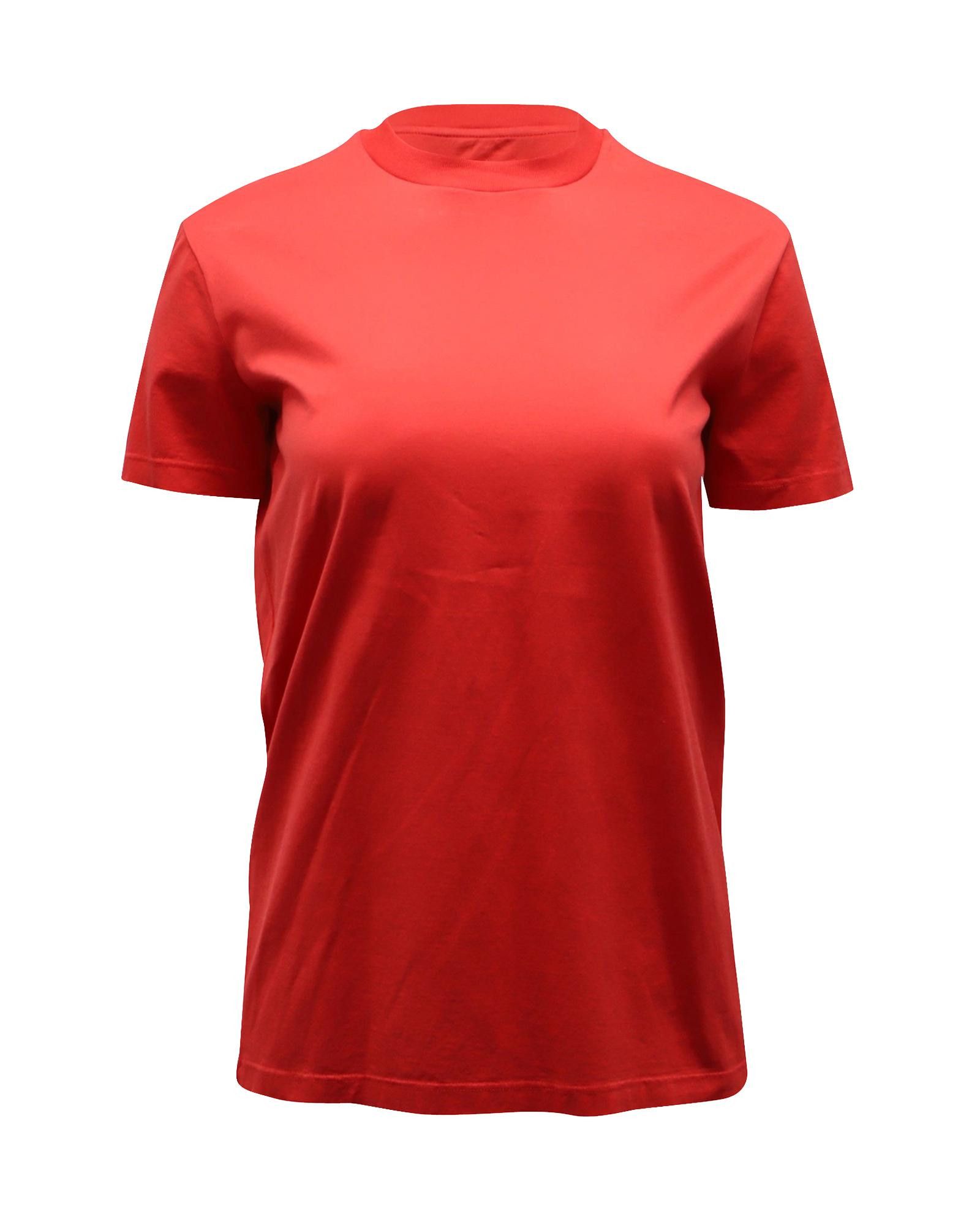 image of Red Cotton Jersey T-Shirt With Oversized Cut By Prada, Women's (Size XS)