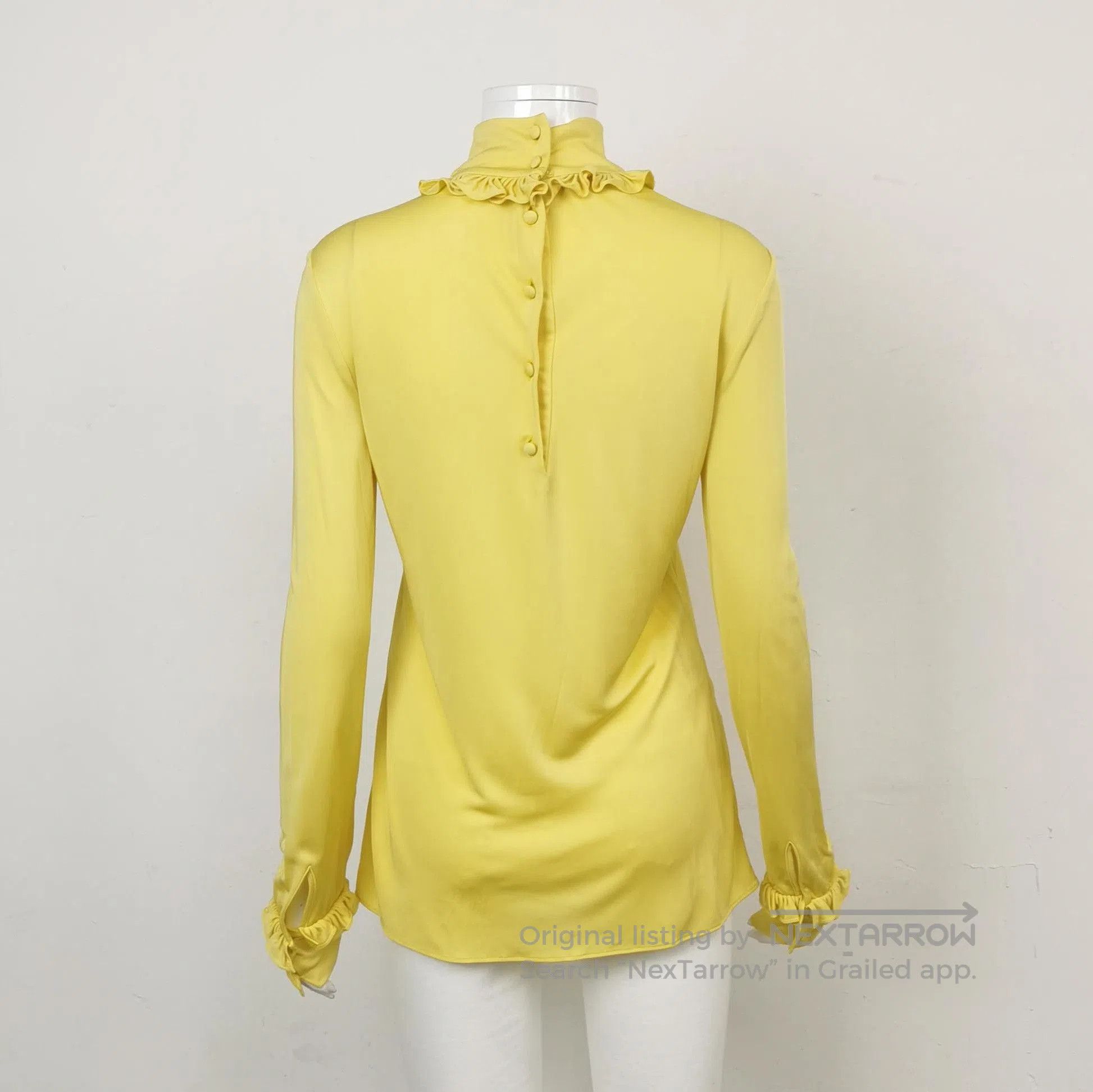 Prada Prada Yellow Long Sleeve Top with Ruffles . Size S / US 4 / IT 40 - 2 Thumbnail