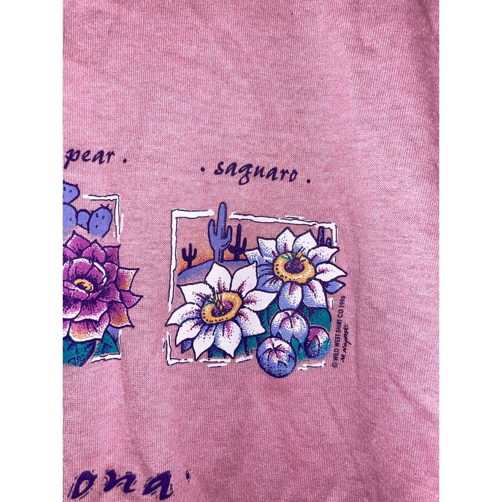 Jerzees Vintage Arizona Flower Shirt Yucca Prickly Pear AZ Tee 90s L Size US L / EU 52-54 / 3 - 4 Thumbnail