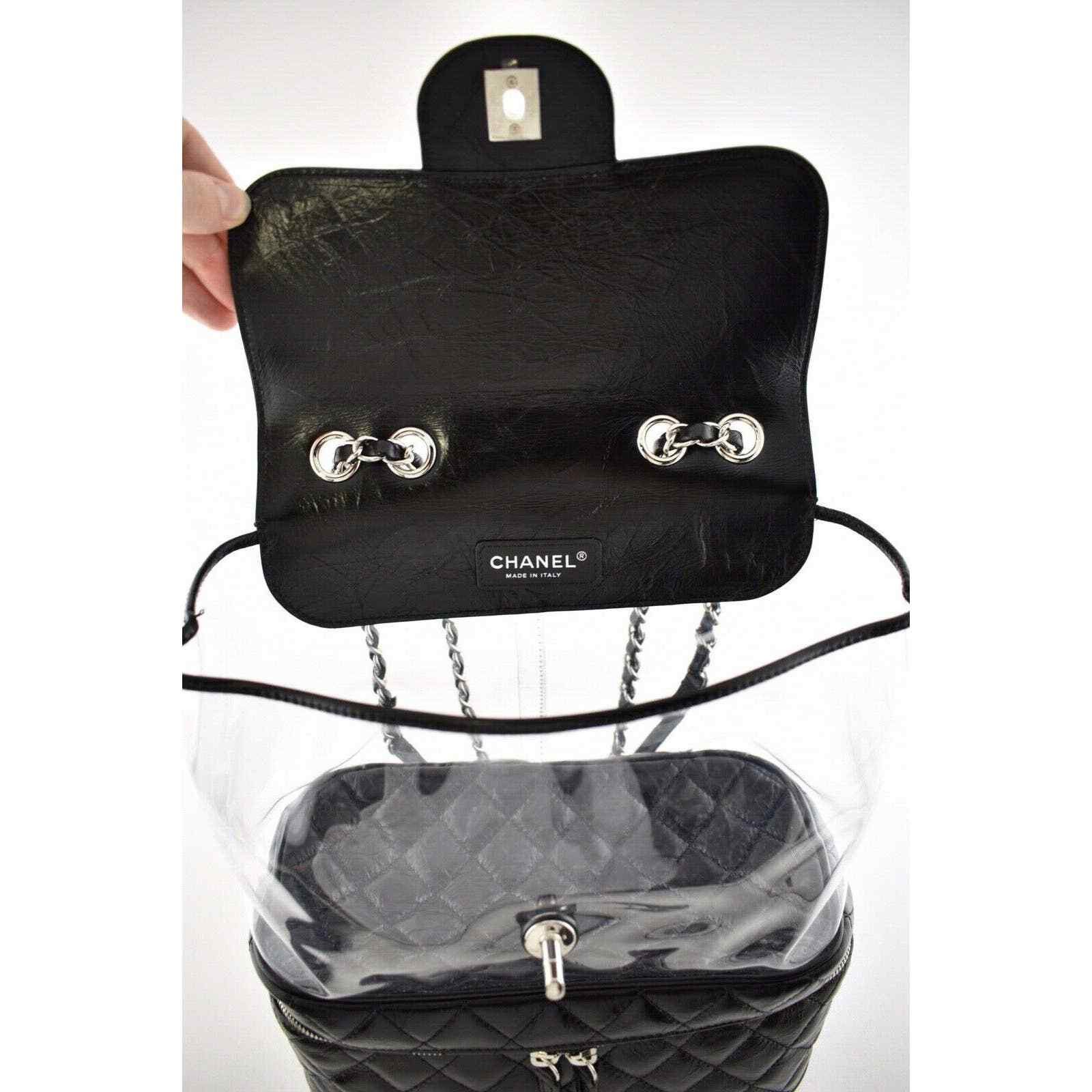 Chanel Chanel Calfskin PVC Quilted Large Silver Chain Shoulder Bag Size ONE SIZE - 11 Thumbnail