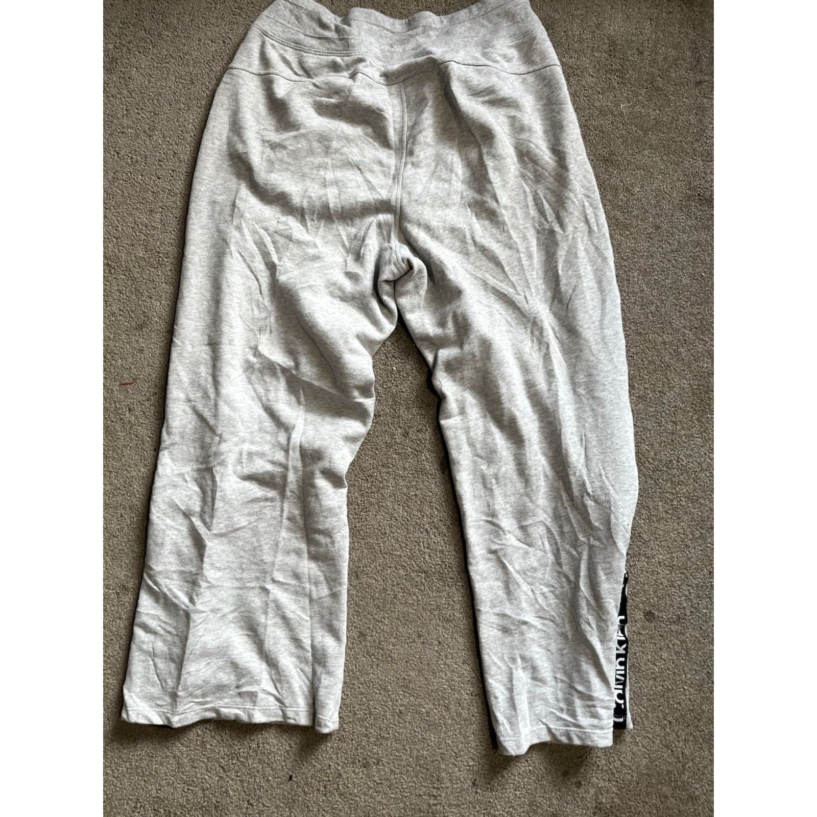 Calvin Klein Calvin Klein Logo Joggers Women's Large Gray Wide-Leg Pants Activewear Regular Size Size 36" / US 14 / IT 50 - 3 Thumbnail