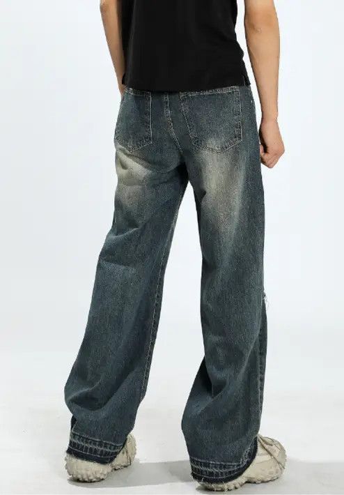 Japanese Brand Pants American retro washed distressed loose ripped jeans Size US 32 / EU 48 - 3 Thumbnail