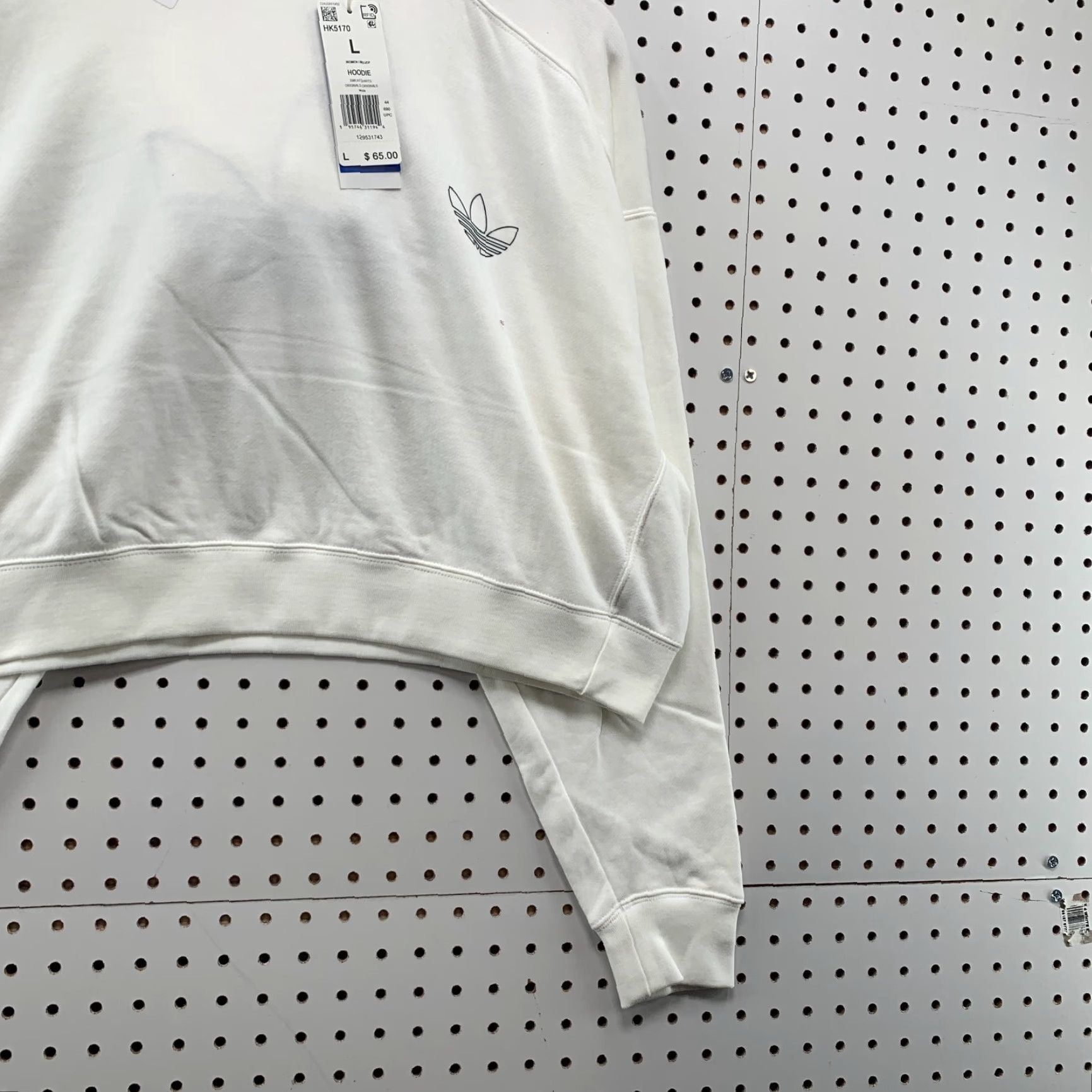 Adidas NEW Adidas Originals Cropped Hoodie Women Large White Activewear Pullover Long Sleeve Size L / US 10 / IT 46 - 4 Thumbnail