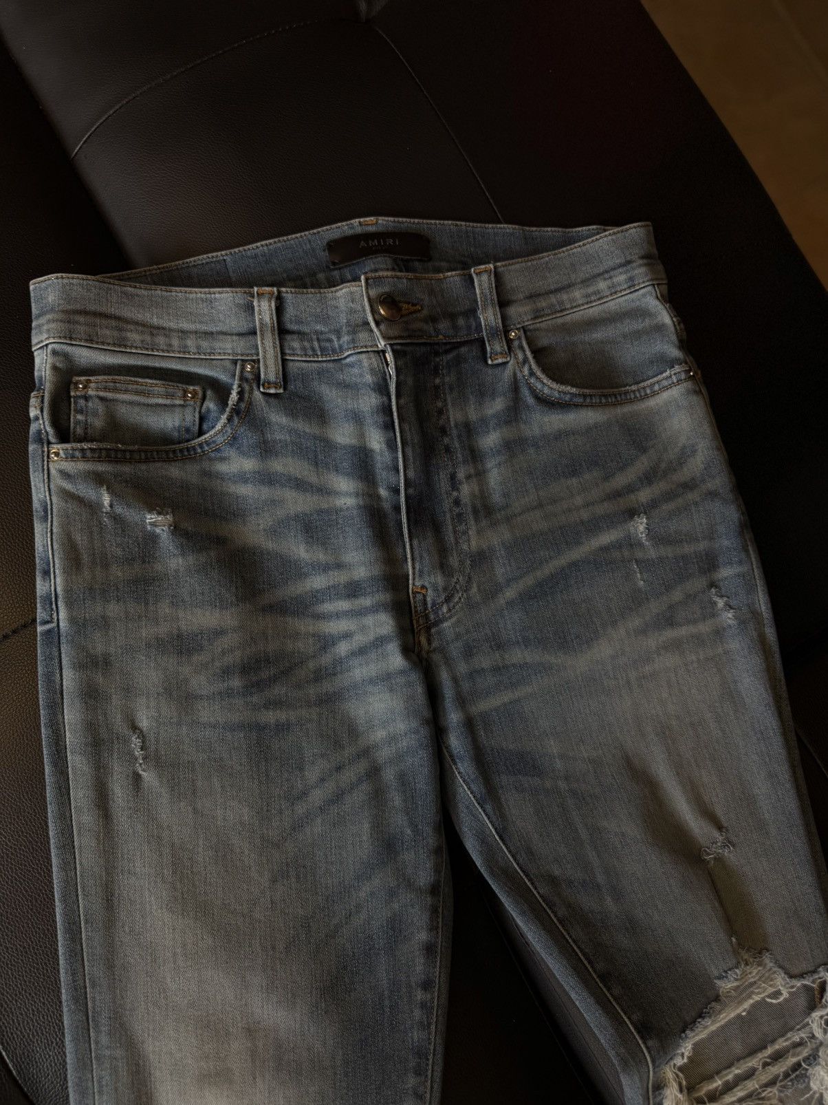 Amiri Amiri Blue Jeans Sparkle Glitter Patch Size 31 Flawless 🧼 Size US 31 - 7 Thumbnail