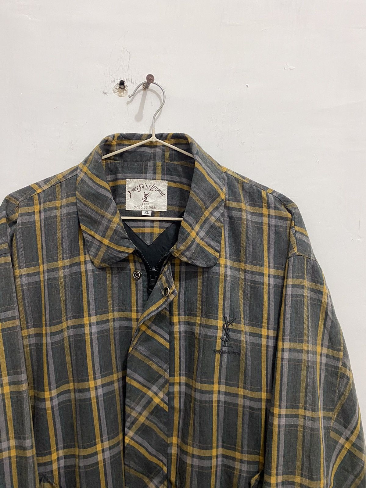 💥Plaid💥Vintage Yves Saint Laurent Work Jacket