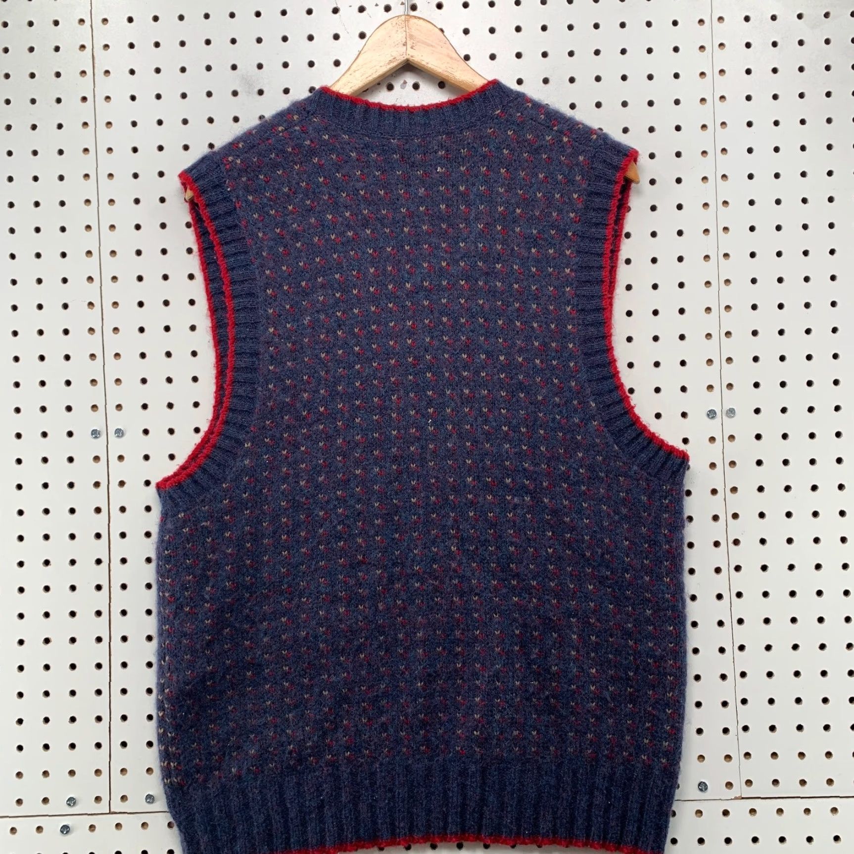 Vintage VINTAGE Boat House Row Mens Large Blue Wool Vest Sweater Knit - Birdeye Knit Vest USA Theme, US Size US L / EU 52-54 / 3 - 2 Thumbnail