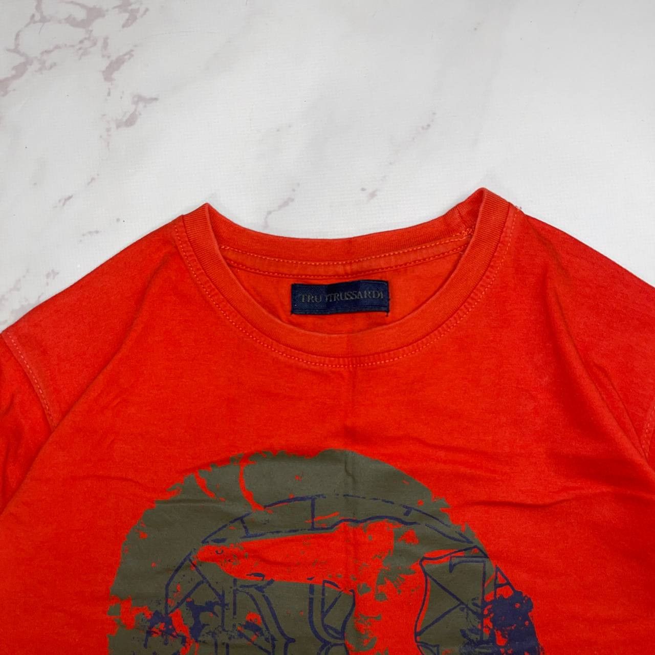 Trussardi Trussardi Big Logo Luxury Short Sleeve T Shirt Red Size S Size US S / EU 44-46 / 1 - 7 Thumbnail