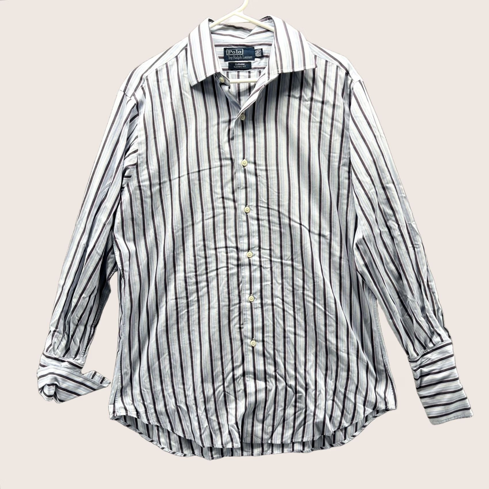 Polo Ralph Lauren VINTAGE Ralph Lauren Shirt Mens 15.5 33 Blue Purple Stripe Curham Classic Oxford Size US L / EU 52-54 / 3 - 1 Thumbnail