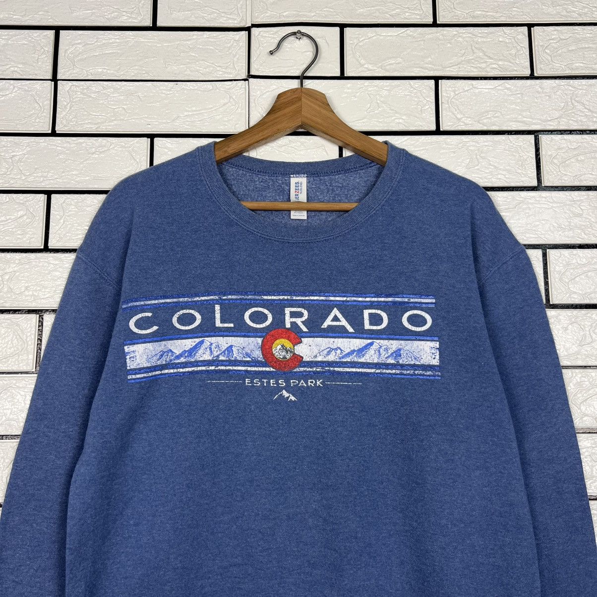 Jerzees COLORADO Estes Park Big Logo Crewneck Sweatshirt #4070-C185 Size US S / EU 44-46 / 1 - 2 Thumbnail